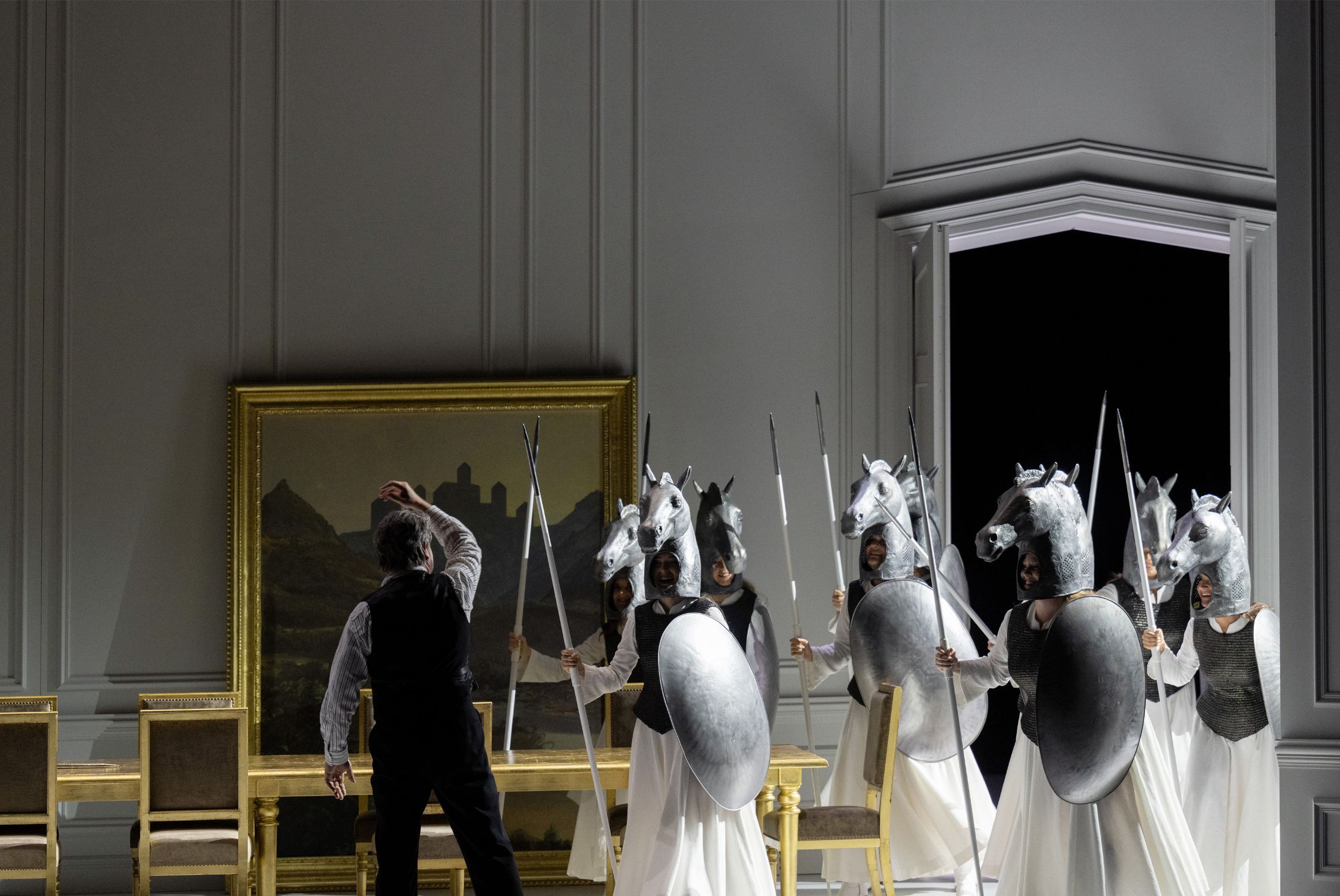 Tomasz Konieczny (Wotan) and the Valkyries &copy; Monika Rittershaus