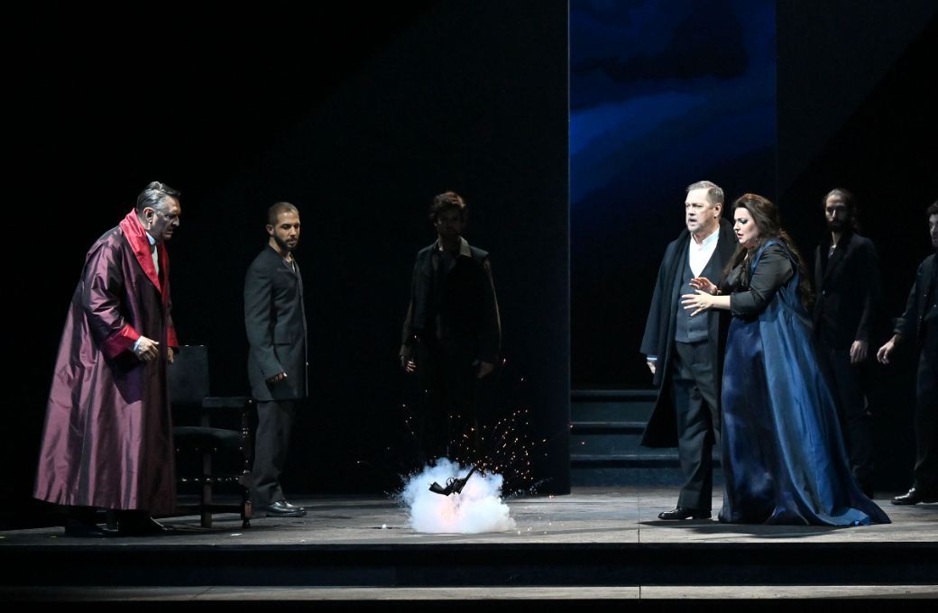 Marco Spotti (Marchese di Calatrava), Gregory Kunde (Alvaro) and Liudmyla Monastyrska (Leonora) &copy; Roberto Ricci