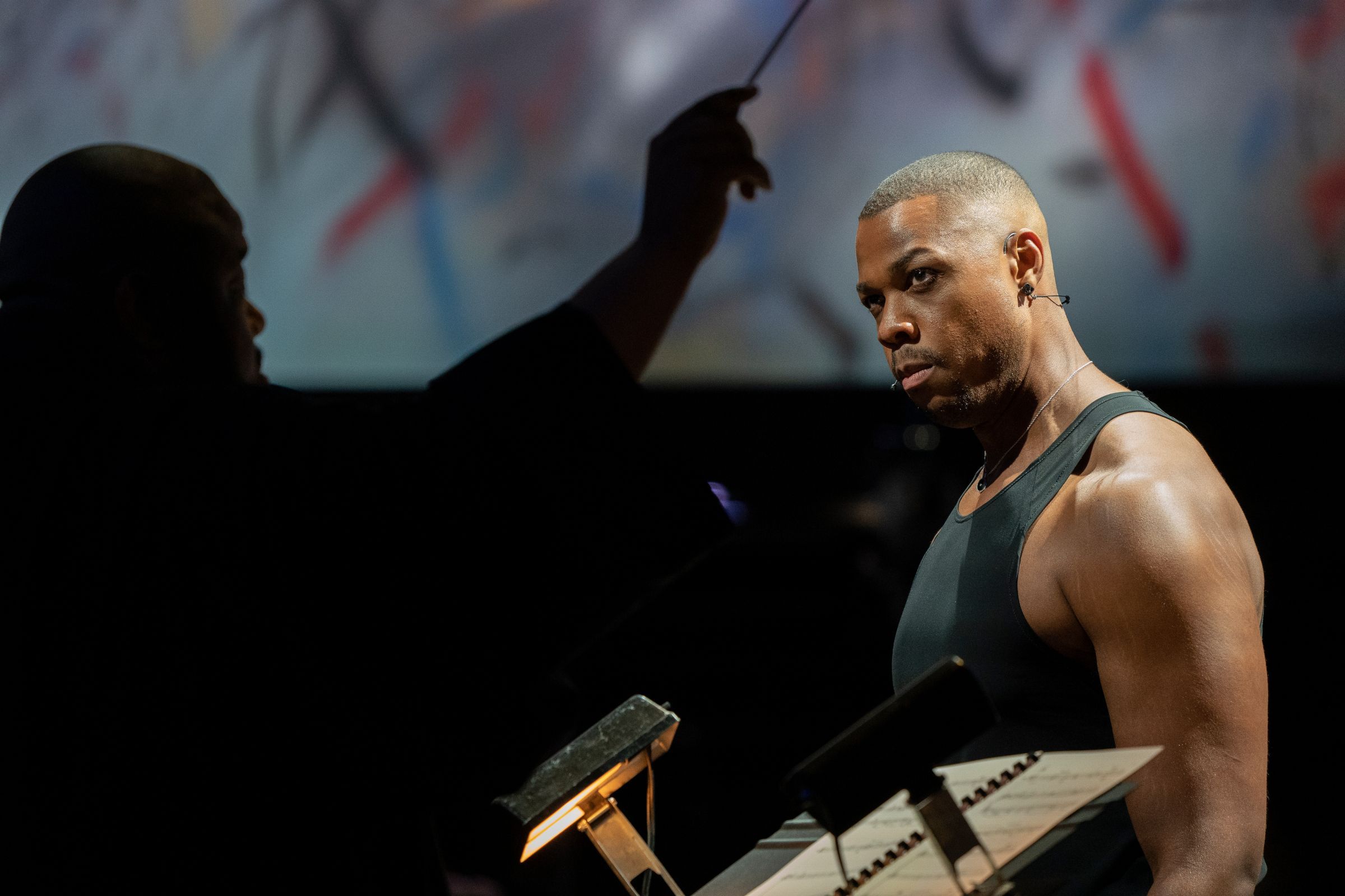 Tyshawn Sorey and Davóne Tines in <i>Monochromatic Light (Afterlife)</i> &copy; Stephanie Berger Photography | Park Avenue Armory