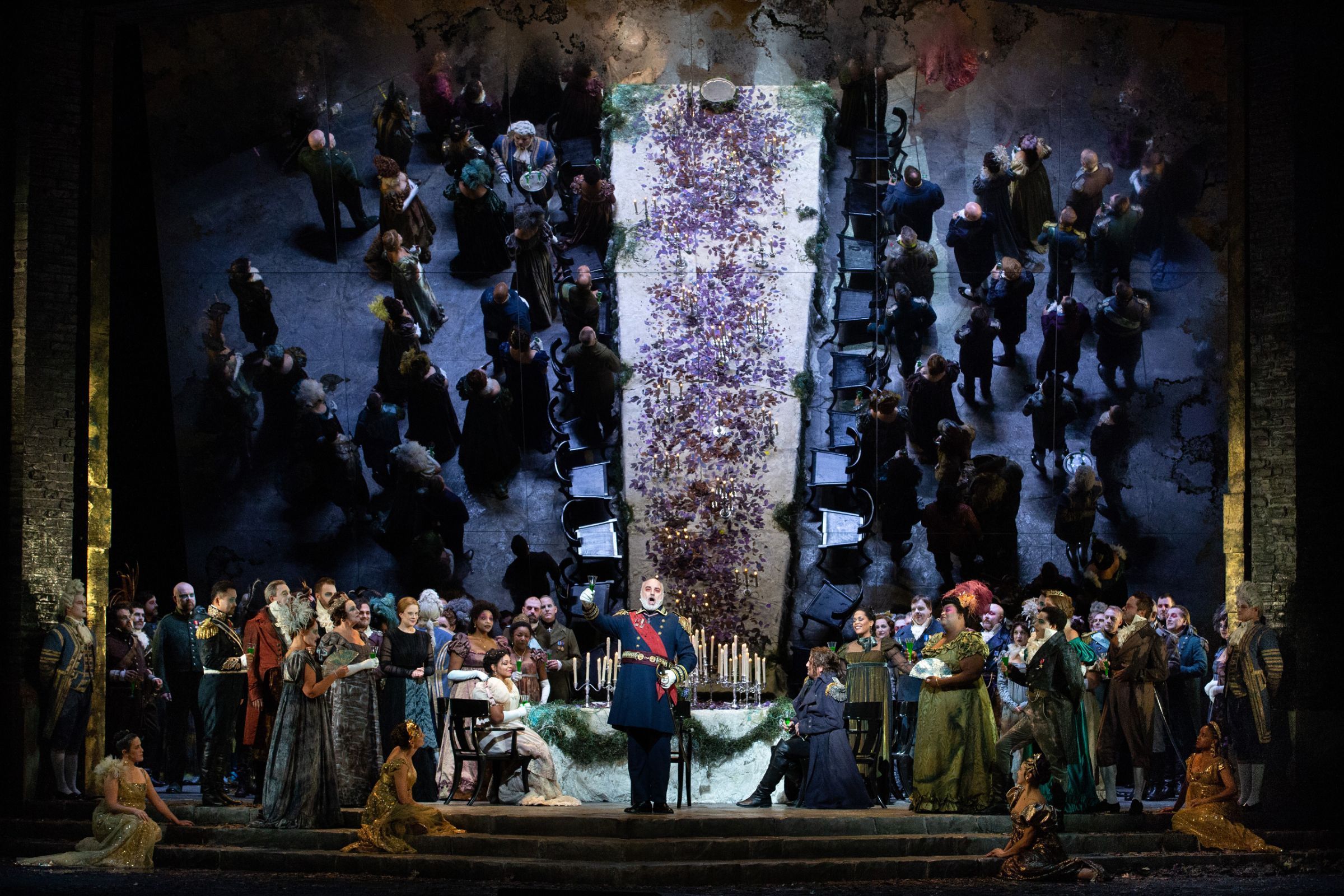 Janai Brugger (Glauce), Michele Pertusi (Creonte), Matthew Polenzani (Giasone) and ensemble &copy; Marty Sohl | Met Opera