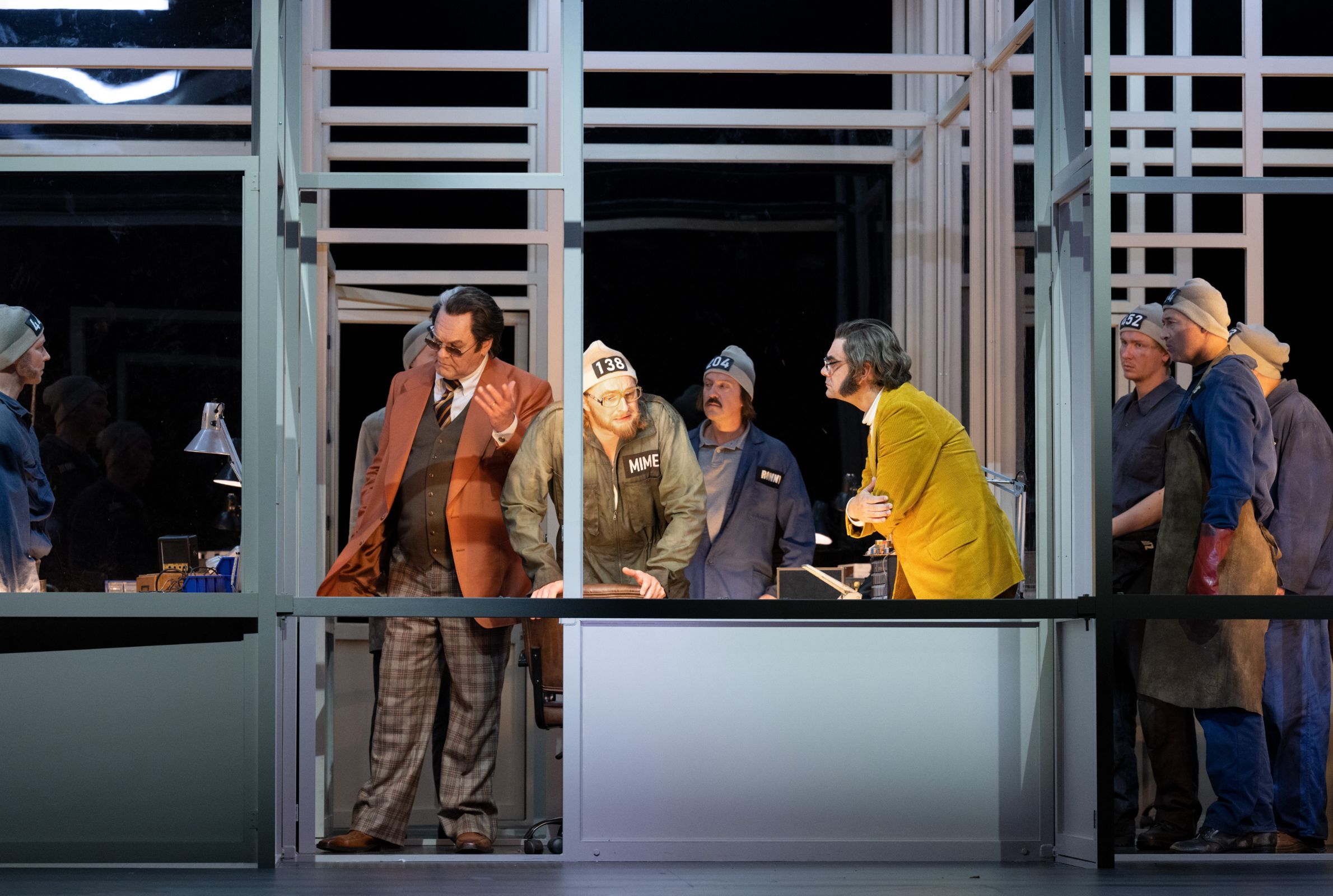 Michael Volle (Wotan), Stephan Rügamer (Mime) and Rolando Villazón (Loge) &copy; Monika Rittershaus