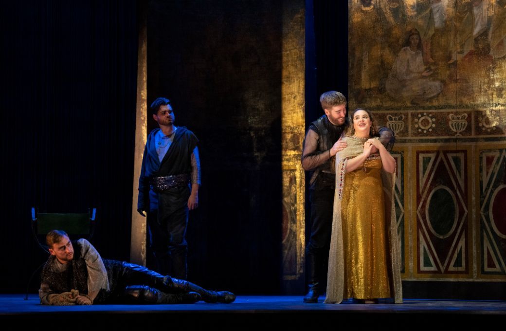 Kieron-Connor Valentine (Adelberto), Edward Jowle (Emireno), James Hall and Nazan Fikret © Richard Hubert Smith