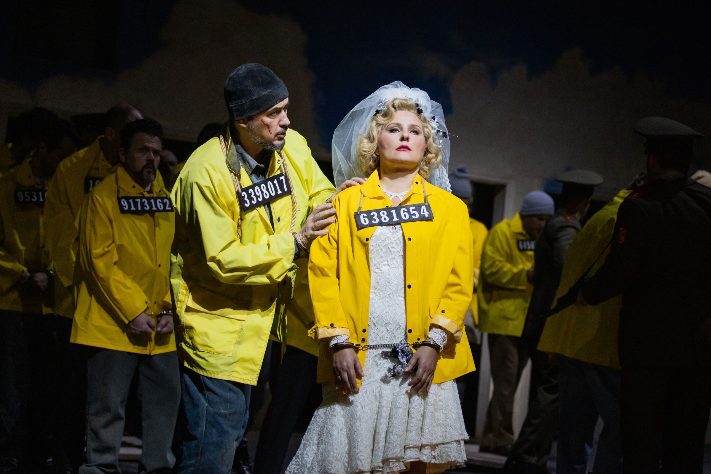 Alexander Tsymbalyuk (Old Convict) and Svetlana Sozdateleva (Katerina Ismailova) © Evan Zimmerman | Met Opera