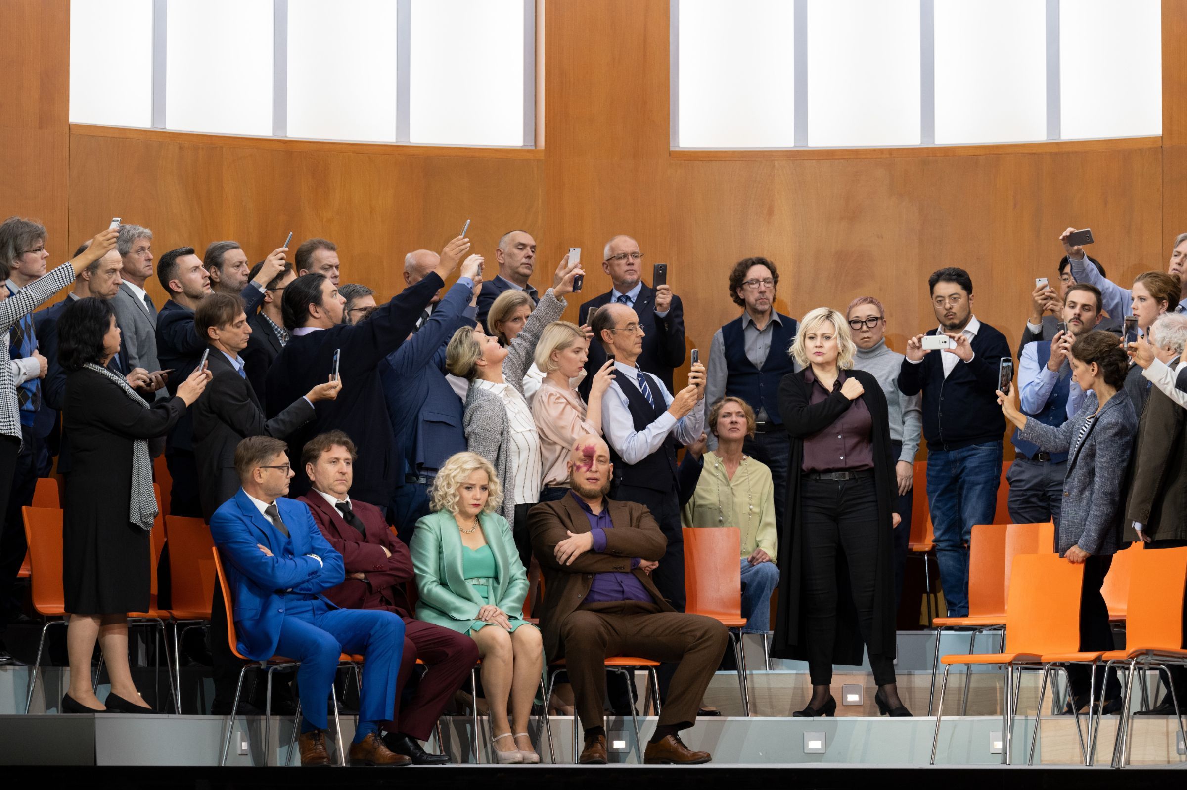 Lauri Vasar (Gunther), Andreas Schager, Mandy Fredrich (Gutrune), Mika Kares (Hagen), Anja Kampe &copy; Monika Rittershaus