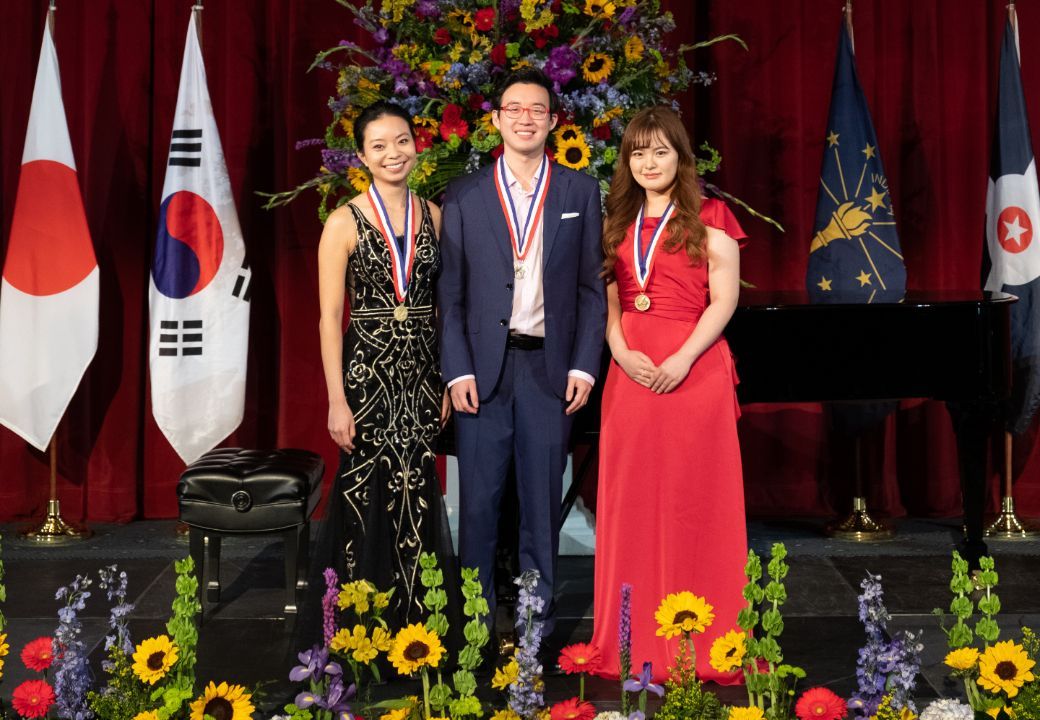 2022 Medalists Sirena Huang (Gold), Julian Rhee (Silver) and Minami Yoshida (Bronze) &copy; Denis Ryan Kelly, Jr.