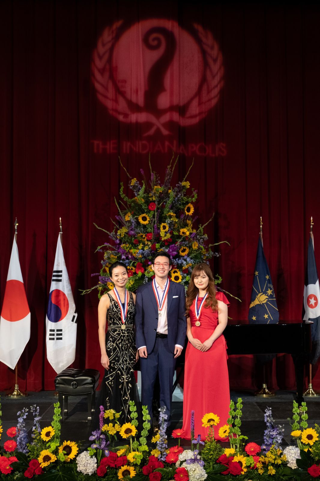 2022 Medalists Sirena Huang (Gold), Julian Rhee (Silver) and Minami Yoshida (Bronze) &copy; Denis Ryan Kelly, Jr.