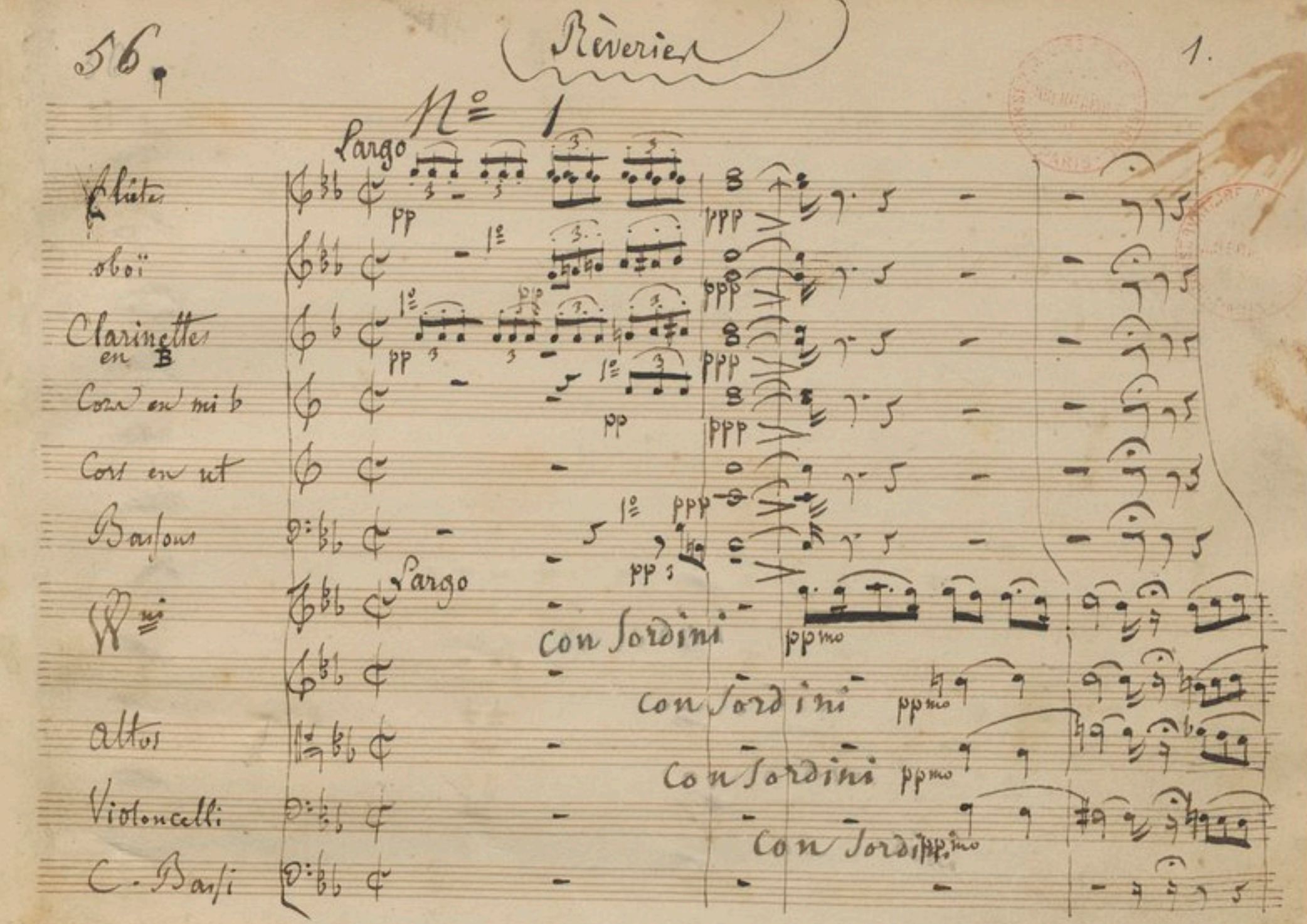 H. Berlioz - Symphonie fantastique manuscript © Public Domain