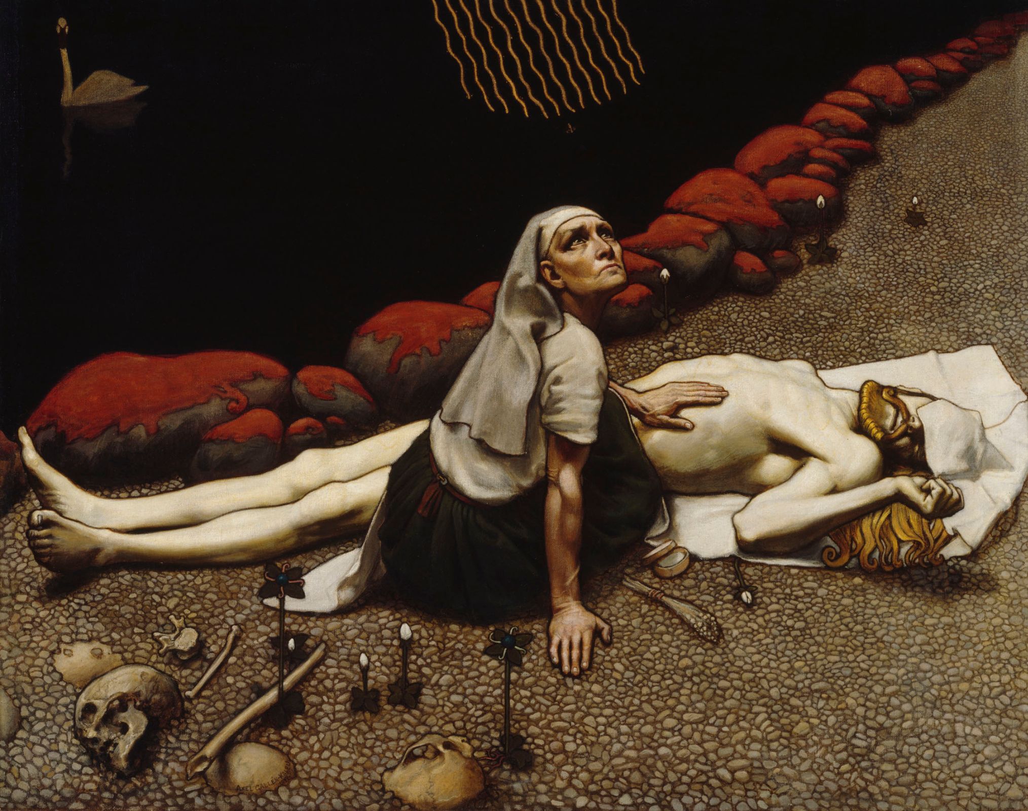 Lemminkäinen's Mother, an 1897 painting by Akseli Gallen-Kallela &copy; Public Domain