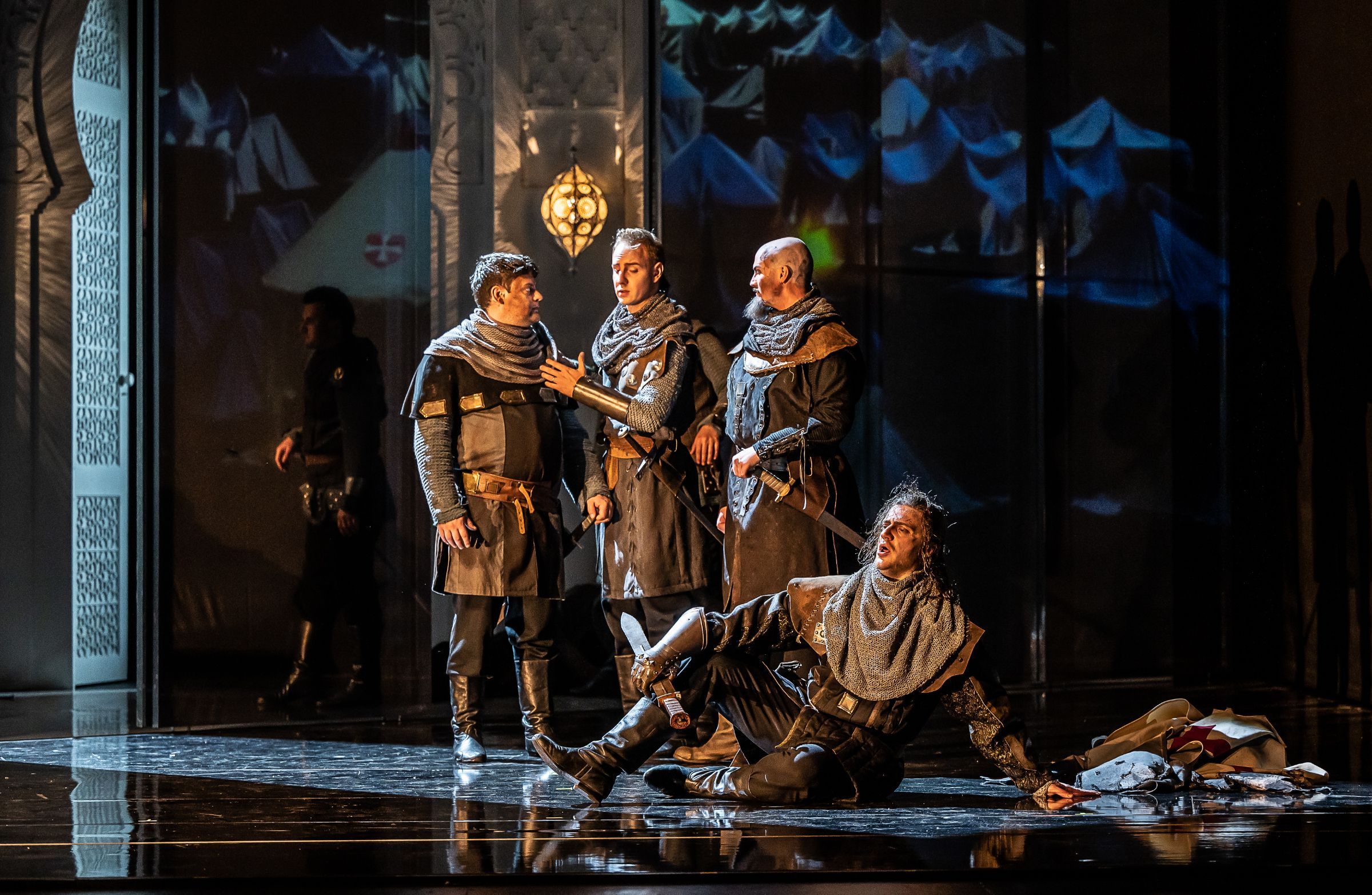 Thomas Birch (Roger), Josef Kovačič (Ubald), Chris Mosz (Dudo) and Andrii Kharlamov (Gernand) © Clive Barda | ArenaPAL