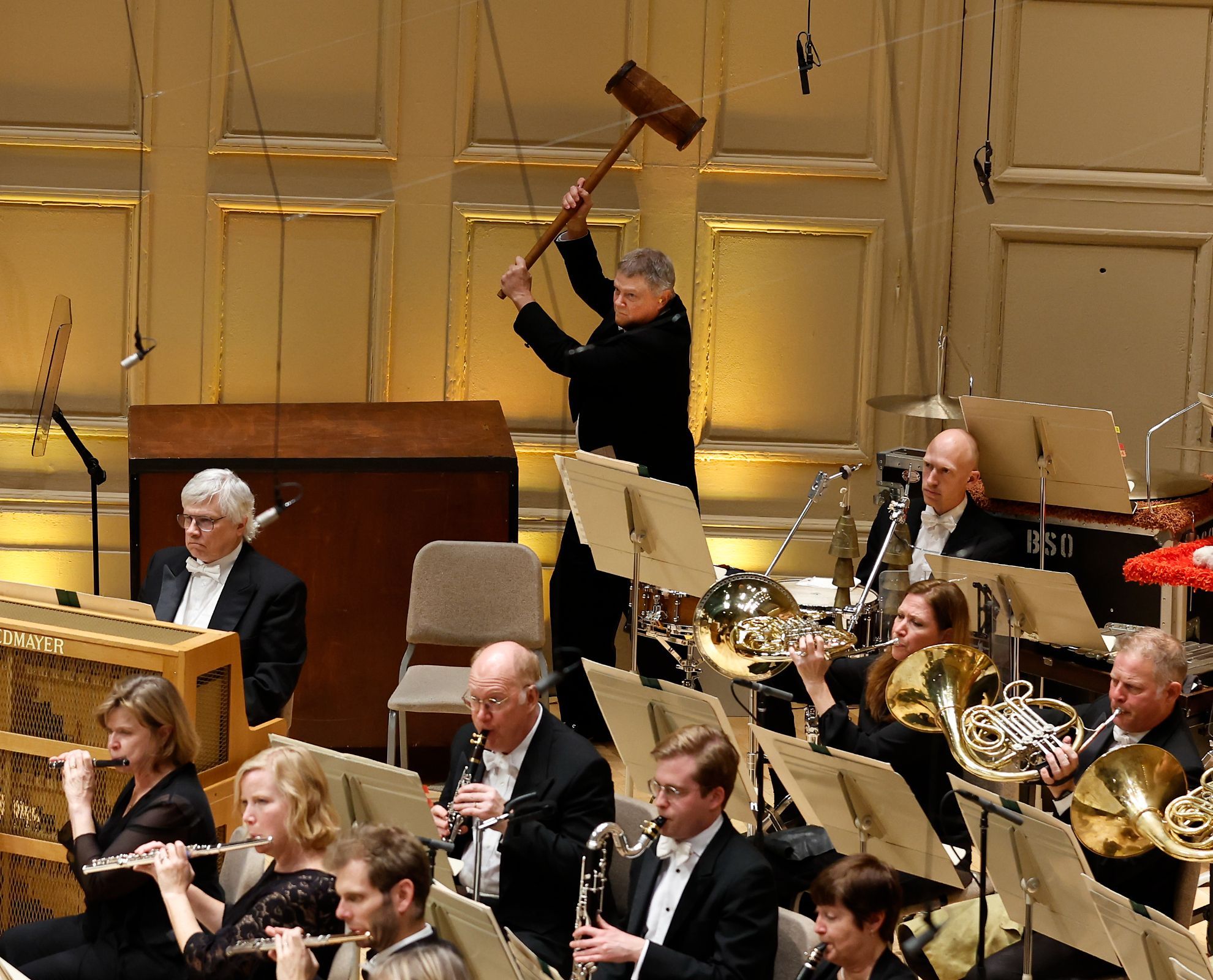 Percussionist Will Hudgins takes aim... &copy; Winslow Townson