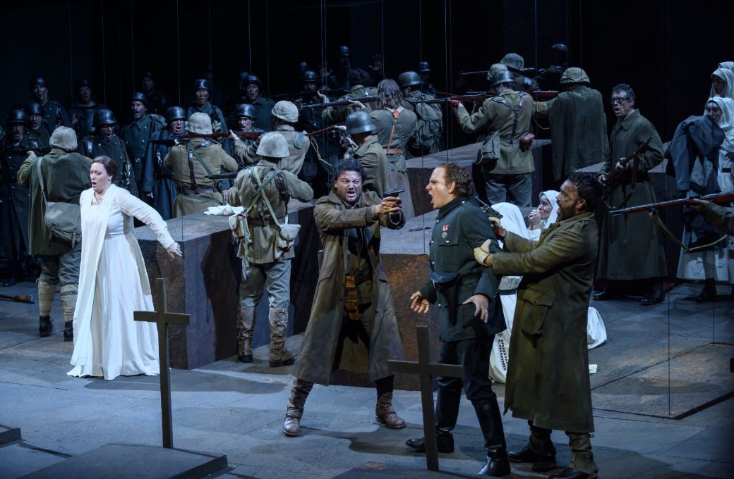 Saioa Hern&aacute;ndez, Vittorio Grig&ograve;lo, Juan Jes&uacute;s Rodr&iacute;guez y Gianluca Buratto &copy; A. Bofill | Gran Teatre del Liceu