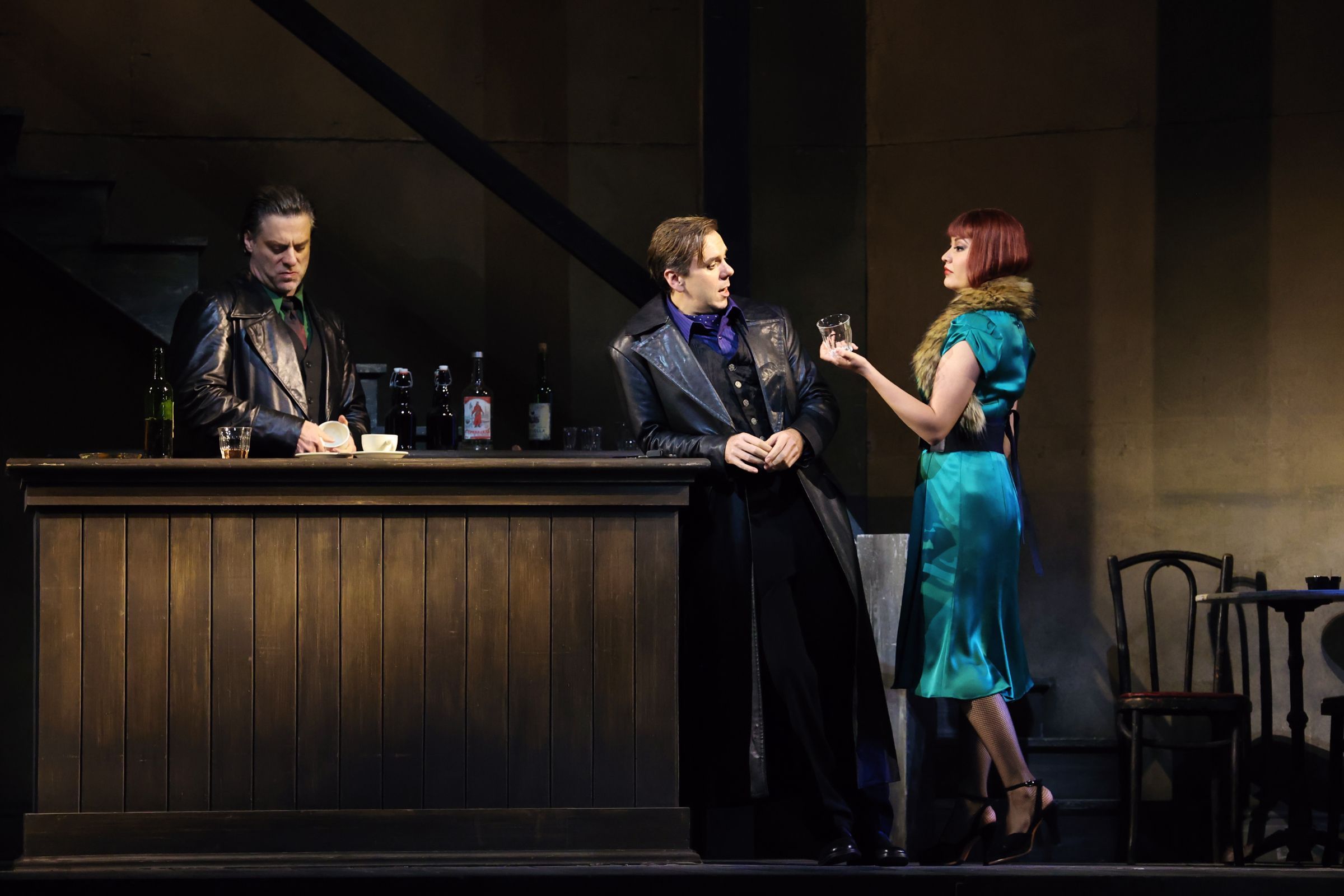 John Relyea (Sparafucile), Benjamin Bernheim (Duke of Mantua) and Aigul Akhmetshina (Maddalena) &copy; Curtis Brown | Met Opera