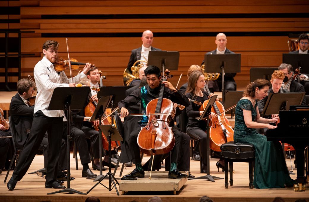 Blake Pouliot, Bryan Cheng and Angel Hewitt with the Orchestre symphonique de Montréal © Antoine Saito
