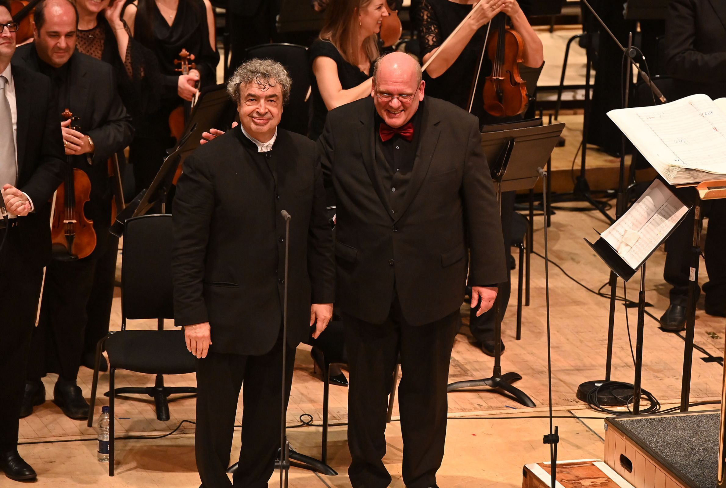 Semyon Bychkov and Detlev Glanert at the London premiere of <i>Requiem für Hieronymus Bosch</i>, Dec 2019 &copy; BBC / Mark Allen