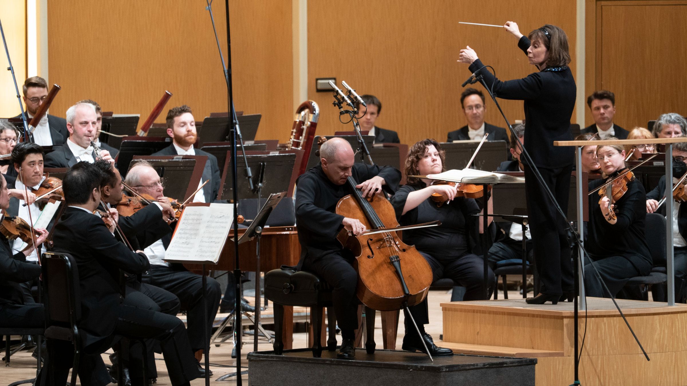 Asier Polo, JoAnn Falletta and the Buffalo Philharmonic Orchestra © Brett Deneve