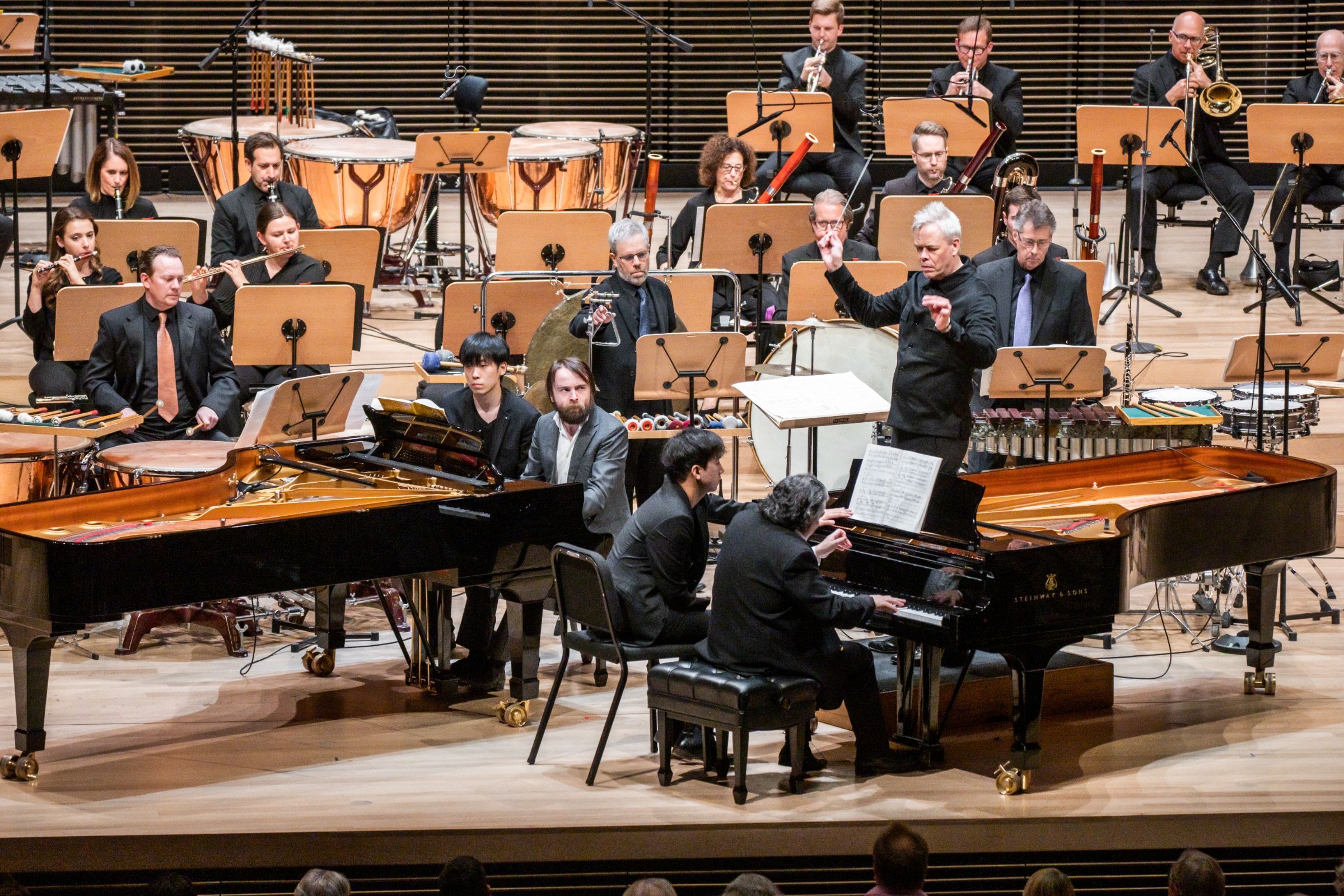 Daniil Trifonov, Sergei Babayan, Hannu Lintu and the New York Philharmonic &copy; Chris Lee