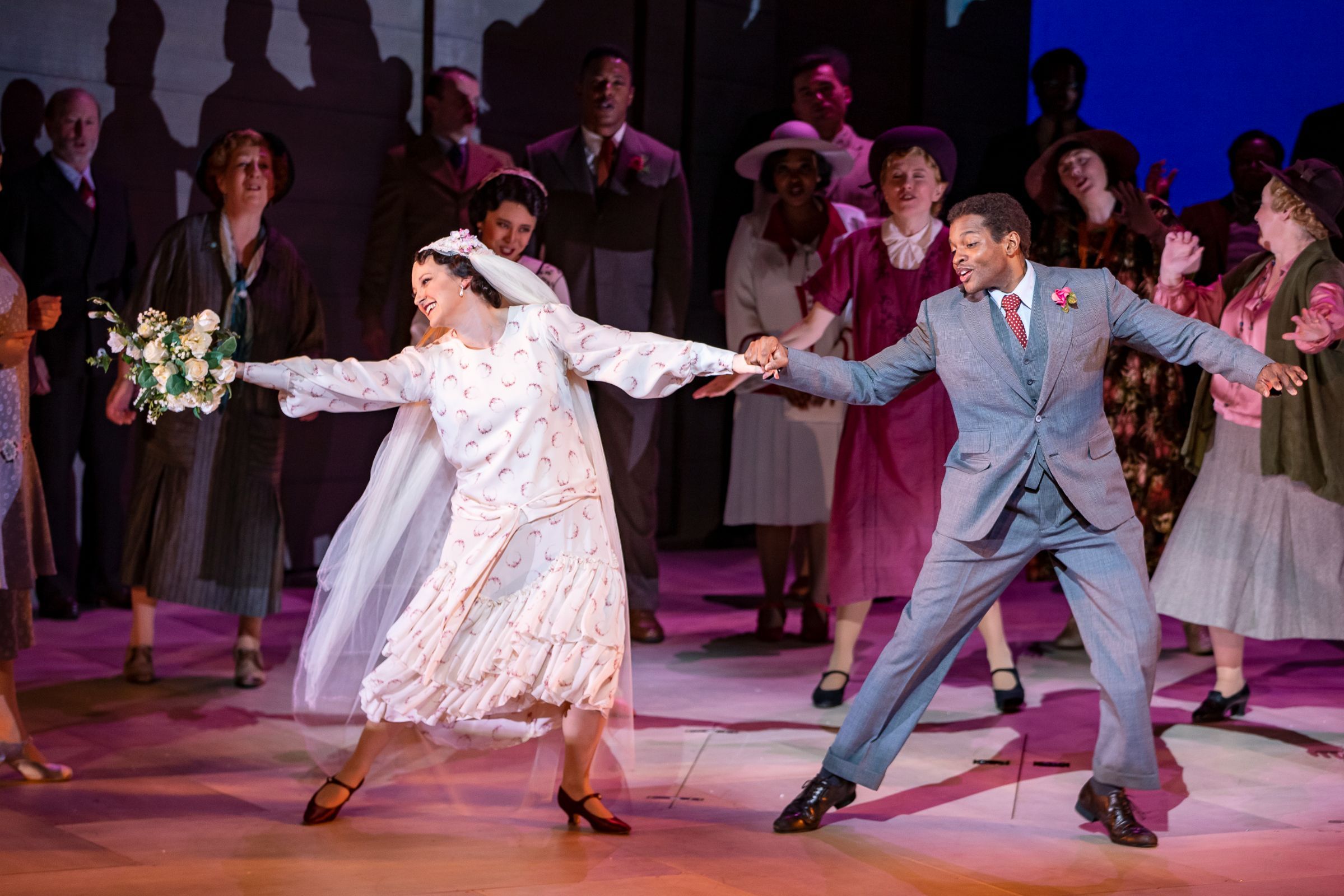 Jennifer France (Mary Hatch Bailey) and Frederick Ballentine (George Bailey) &copy; Lloyd Winters