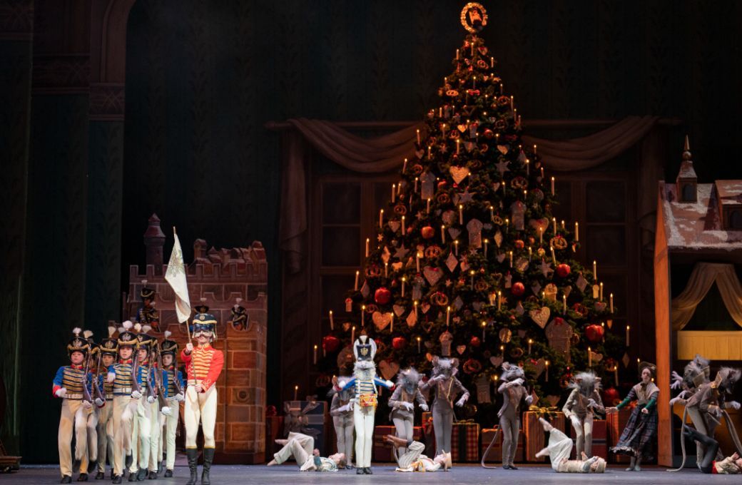 James Hay (Nutcracker) and the children of the Royal Ballet School &copy; ROH | Asya Verzhbinsky