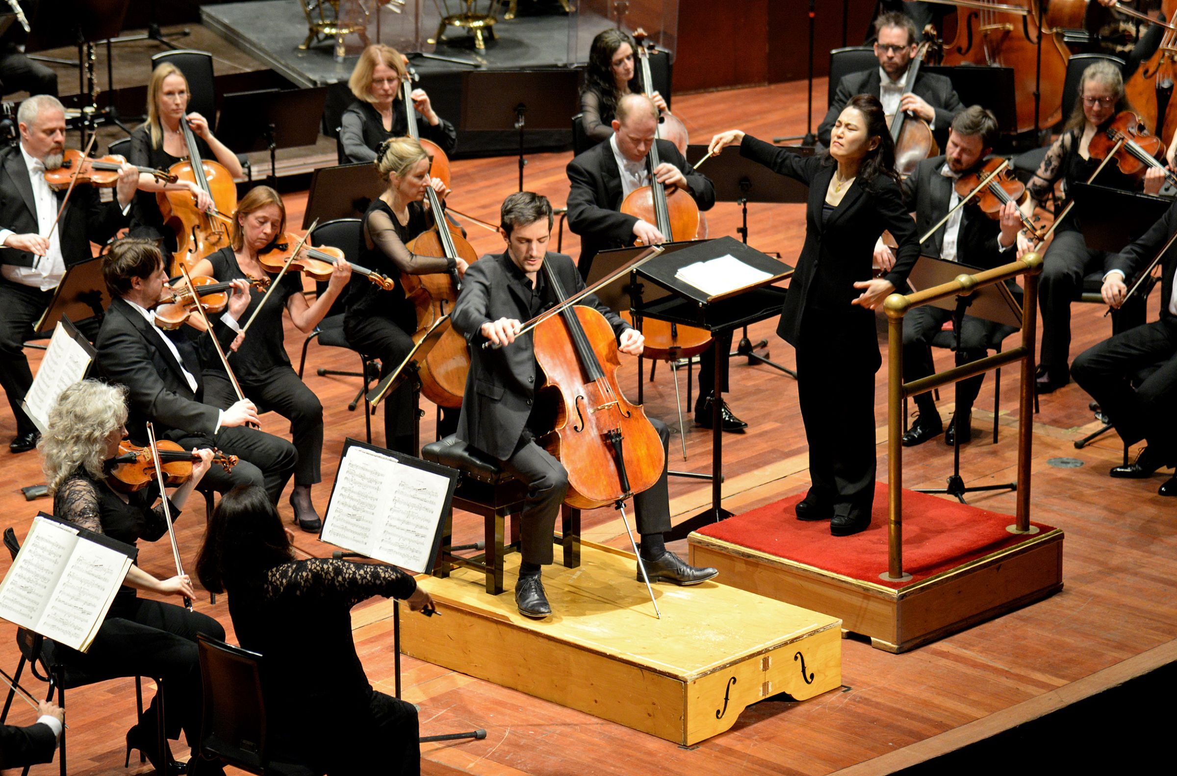 Bruno Delepelaire, Han-Na Chang and the Royal Scottish National Orchestra &copy; Jessica Cowley