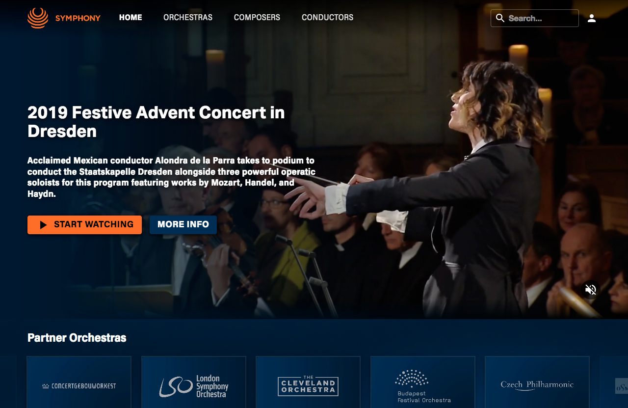 Symphony.live homepage &copy; Symphony Media