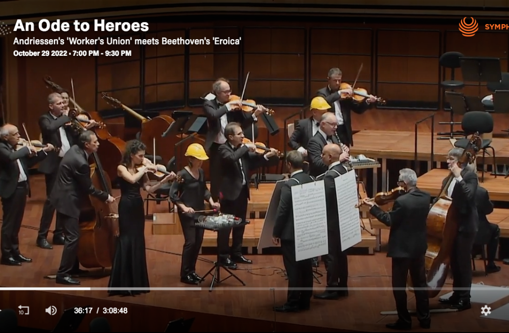 Budapest Festival Orchestra performing Andriessen&rsquo;s <i>Workers Union</i> &copy; Symphony Media