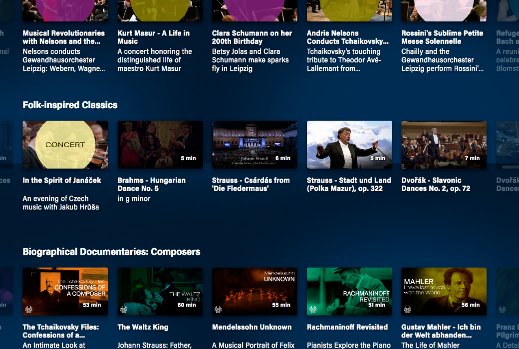 Documentaries are also included on the platform &copy; Symphony Media