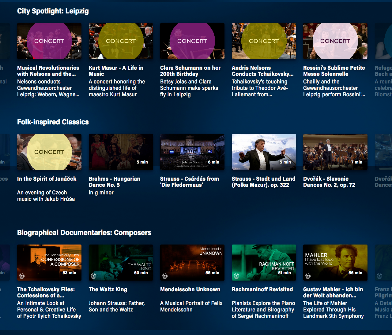 Documentaries are also included on the platform &copy; Symphony Media