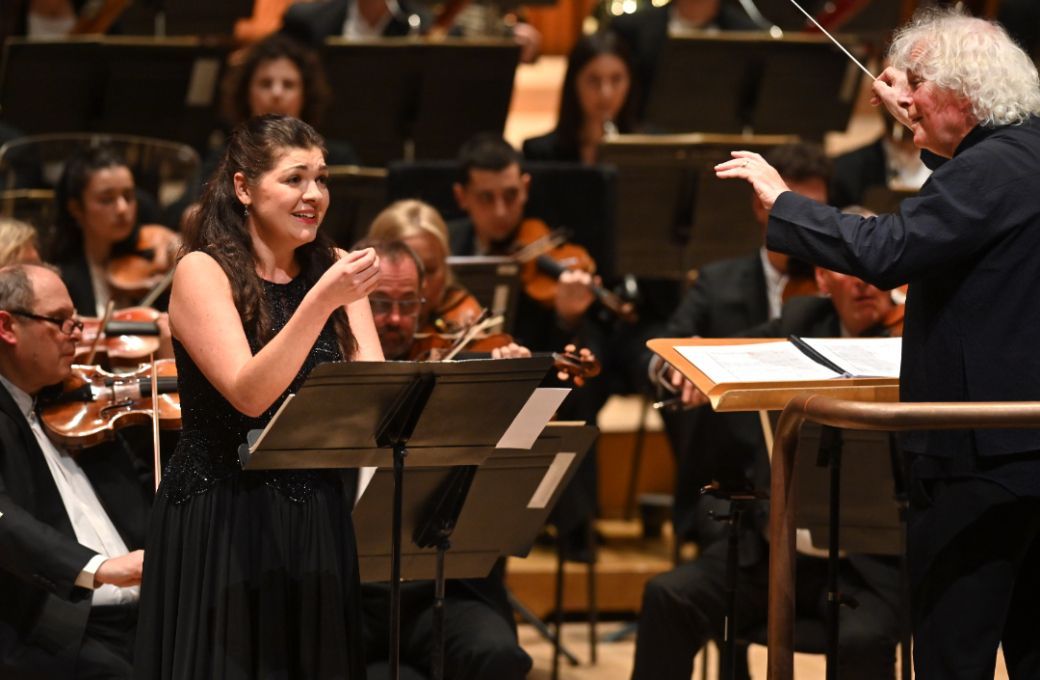 Anna Lapkovskaja, Sir Simon Rattle and the London Symphony Orchestra &copy; LSO | Mark Allan
