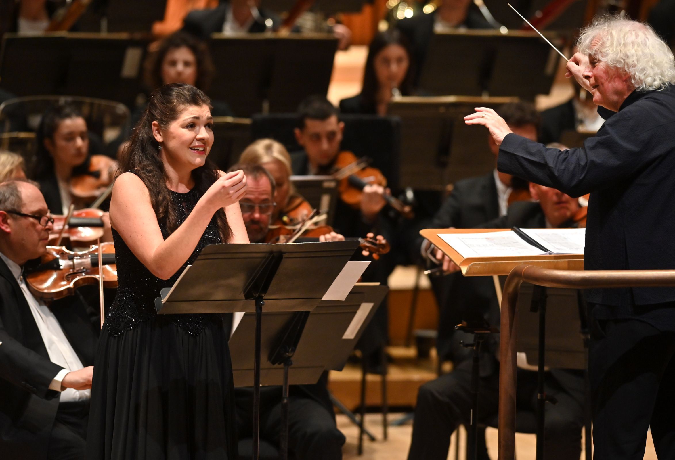 Anna Lapkovskaja, Sir Simon Rattle and the London Symphony Orchestra &copy; LSO | Mark Allan