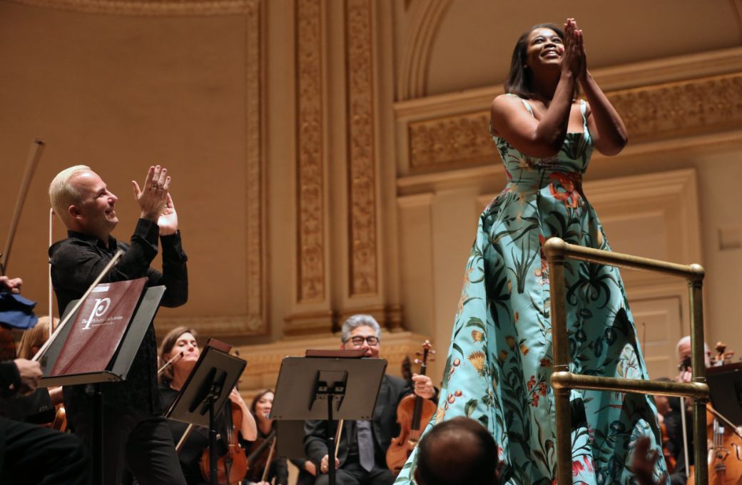 Yannick Nézet-Séguin, Pretty Yende and the Philadelphia Orchestra © Steve Sherman