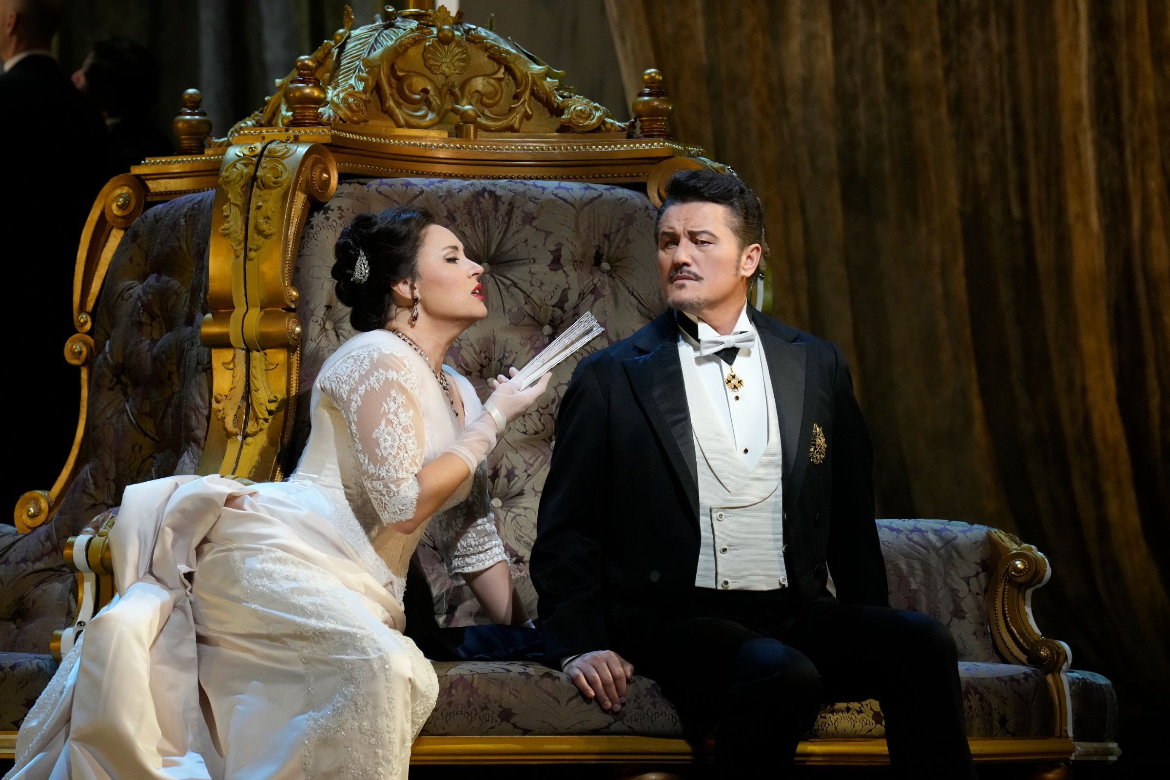 Sonya Yoncheva (Fedora) and Piotr Beczała (Count Loris) &copy; Ken Koward | Met Opera