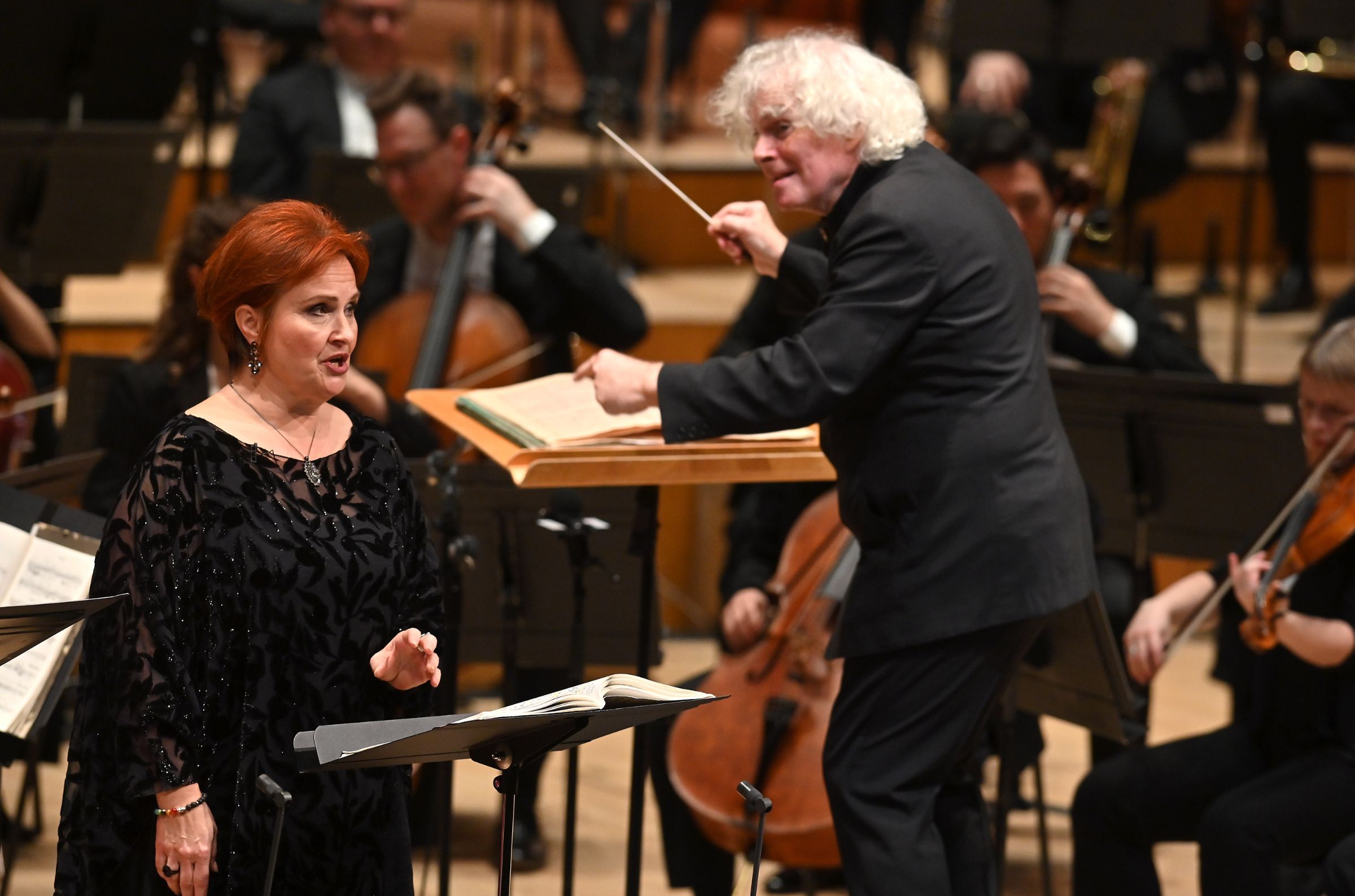 Katarina Dalayman and Sir Simon Rattle &copy; LSO | Mark Allan