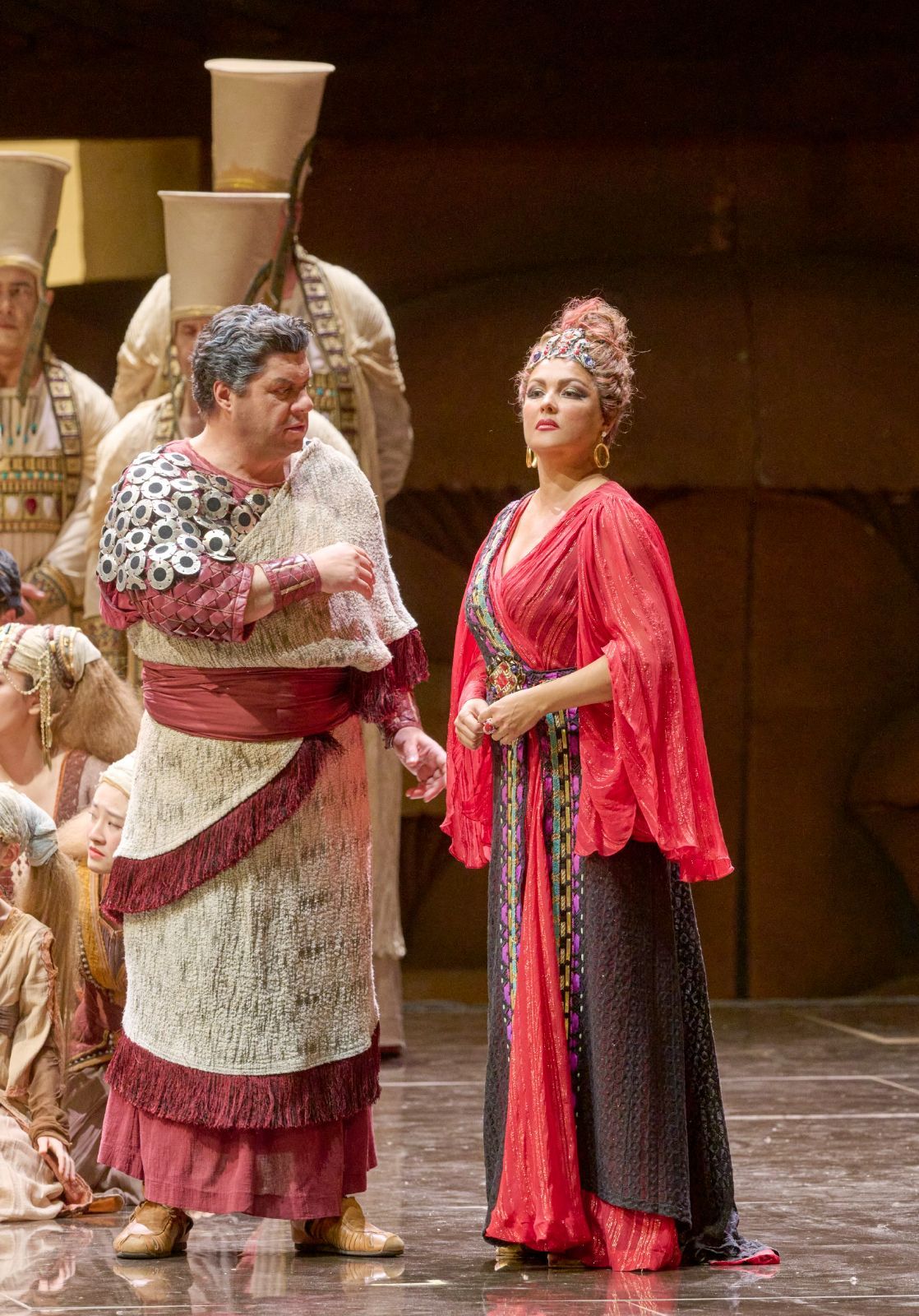 Luca Sali (Amonasro) und Anna Netrebko (Aida) © Wiener Staatsoper | Michael Pöhn