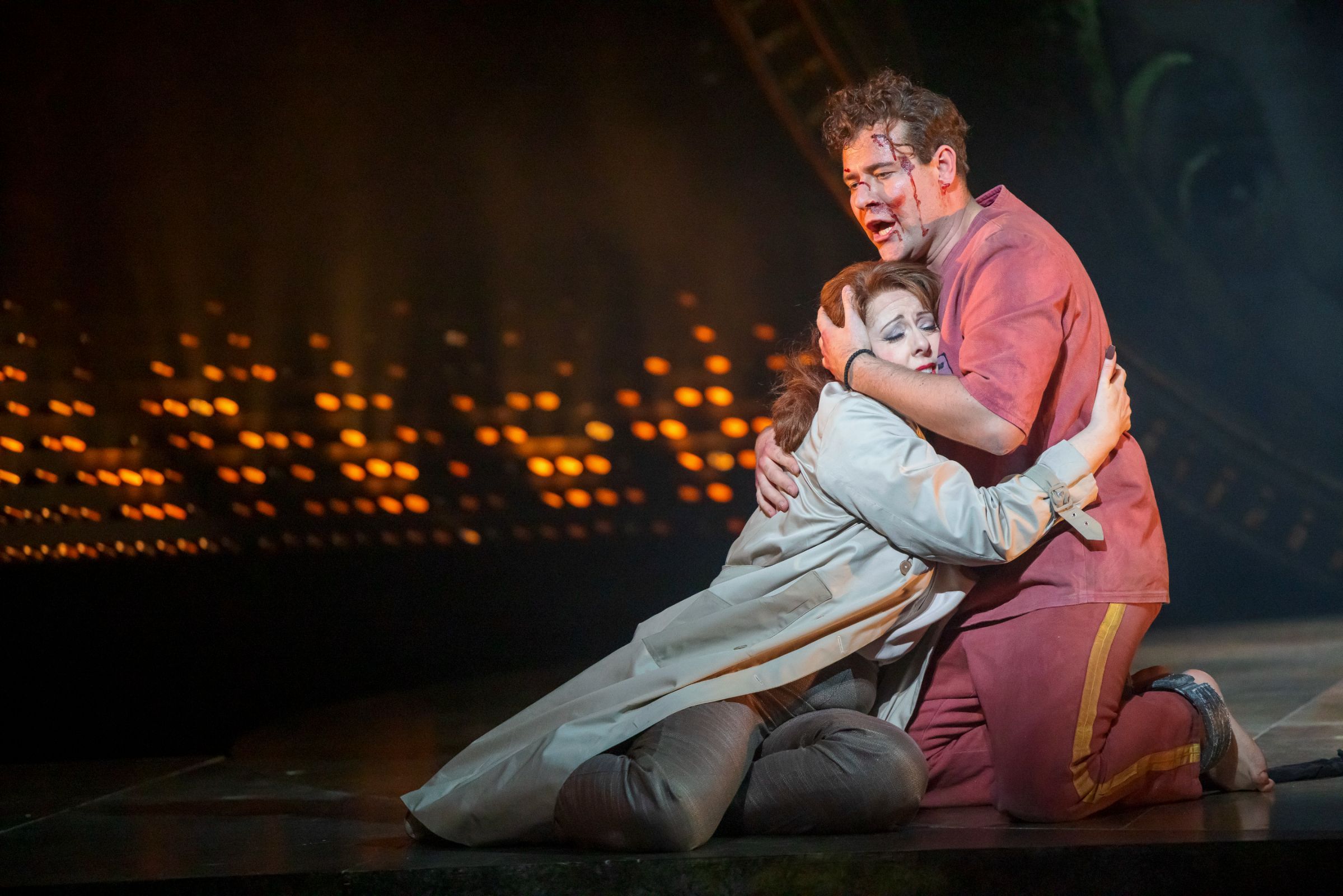 Giselle Allen (Tosca) and Mykhailo Malafii (Cavaradossi) &copy; James Glossop