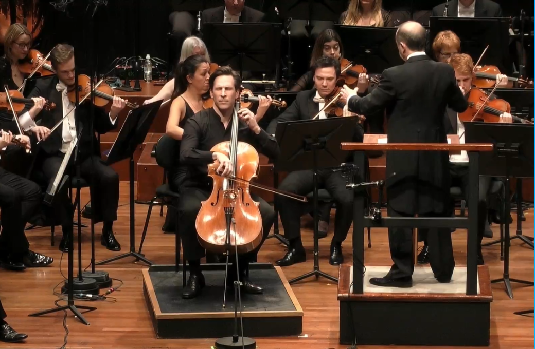 Guy Johnston, Mark Wiggleswoth and the Bournemouth Symphony Orchestra © Bournemouth Symphony Orchestra