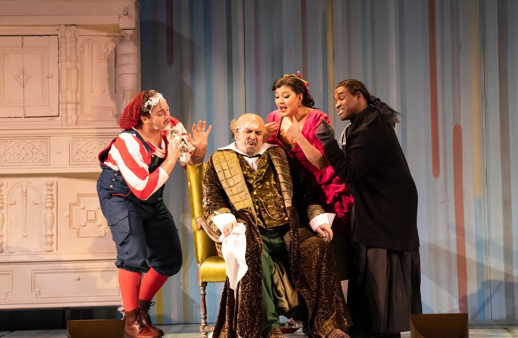 Andrzej Filończyk, Fabio Capitanucci (Bartolo), Aigul Akhmetshina and Lawrence Brownlee (Almaviva) &copy; ROH | Bill Cooper