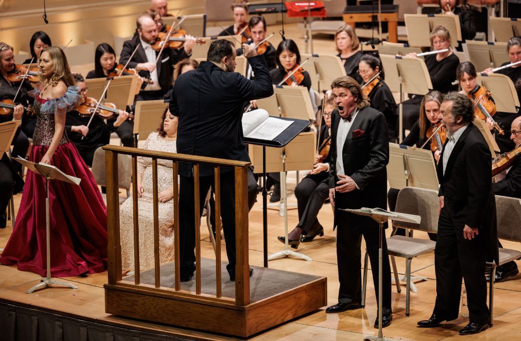 Marina Prudenskaya, Andris Nelsons, Klaus Florian Vogt and Christian Gerhaher © Aram Boghosian