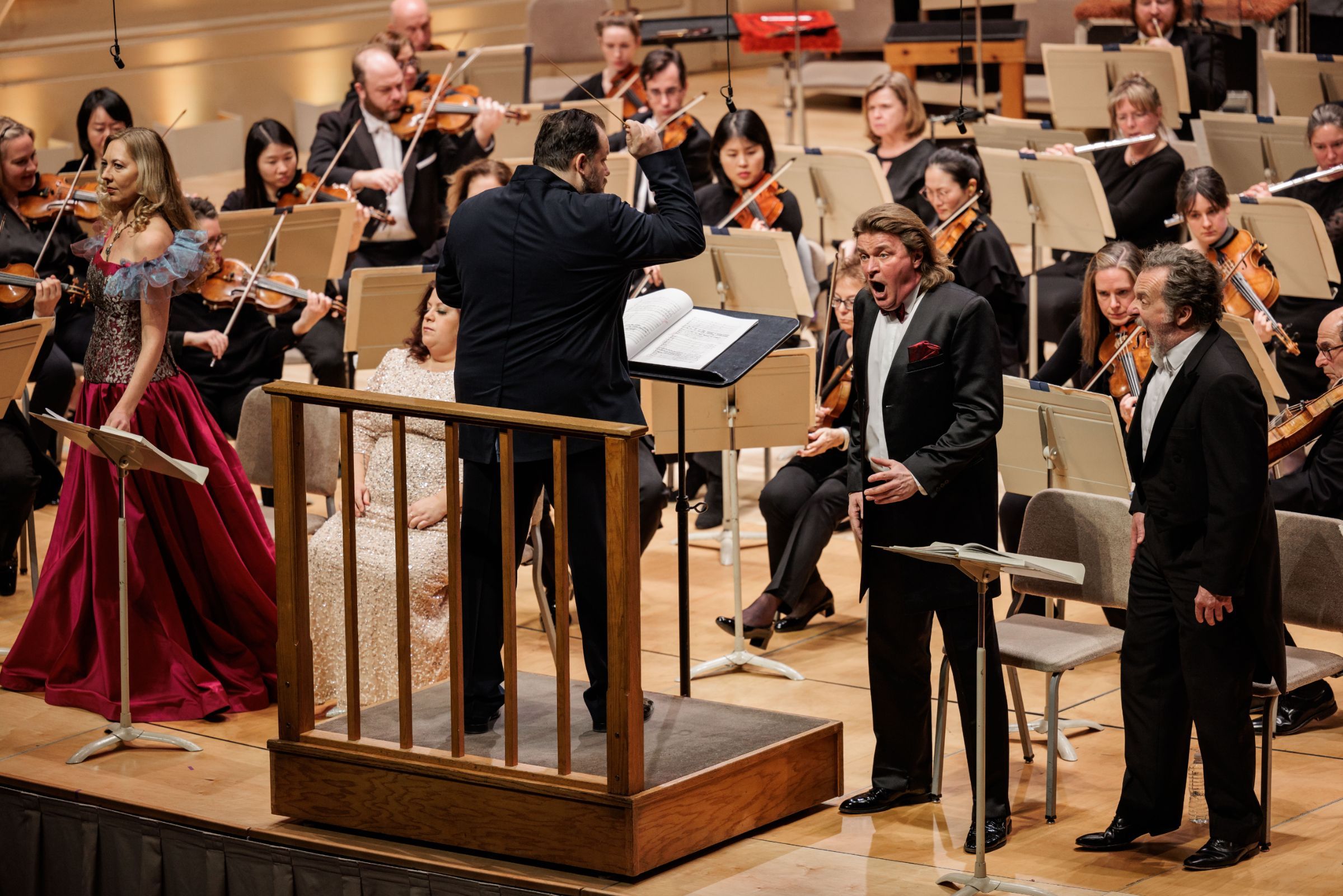 Marina Prudenskaya, Andris Nelsons, Klaus Florian Vogt and Christian Gerhaher © Aram Boghosian