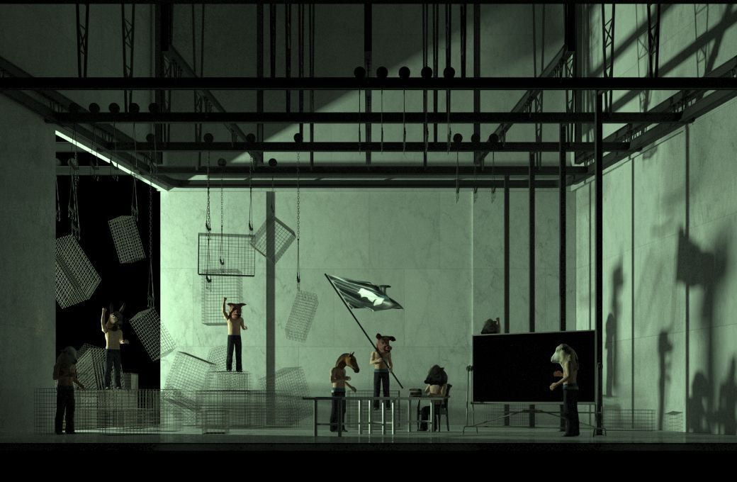 Set design for the rebellion scene &copy; Paolo Fantin