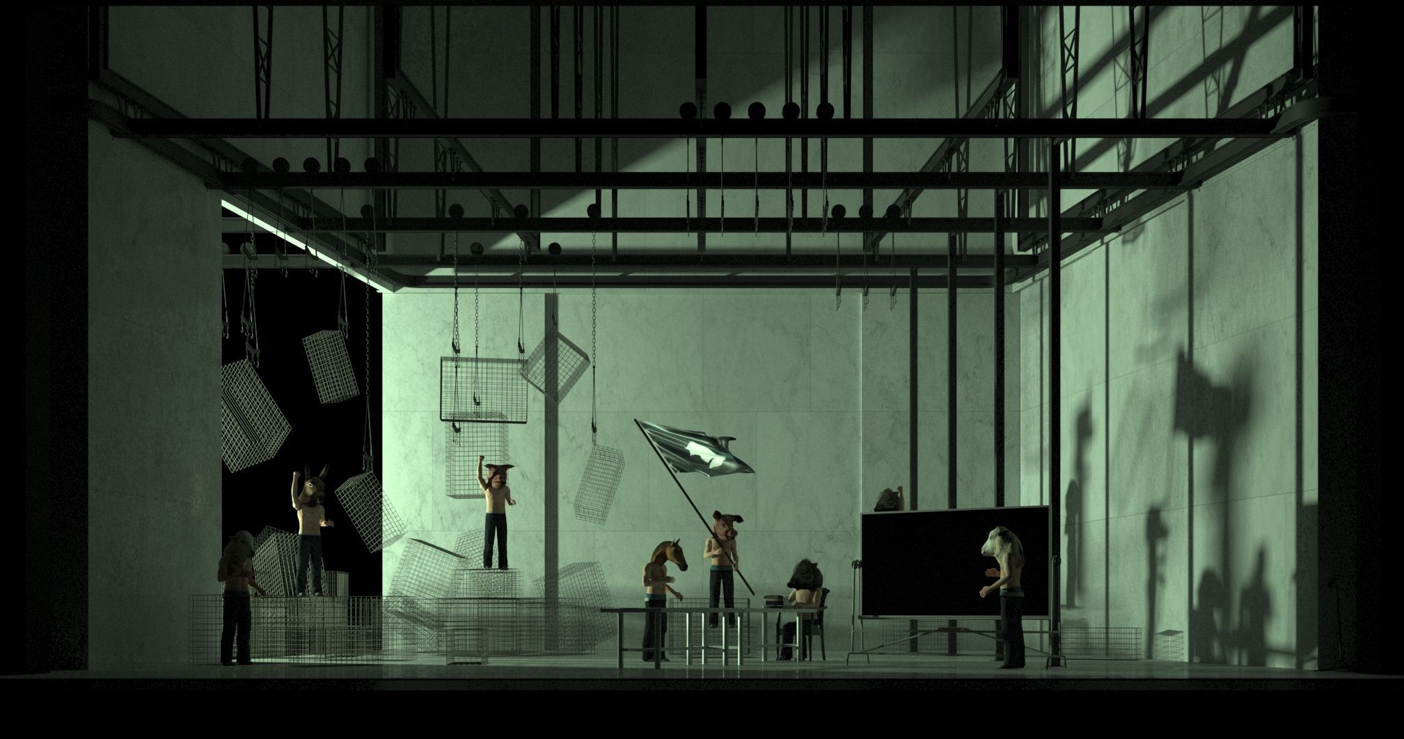 Set design for the rebellion scene &copy; Paolo Fantin