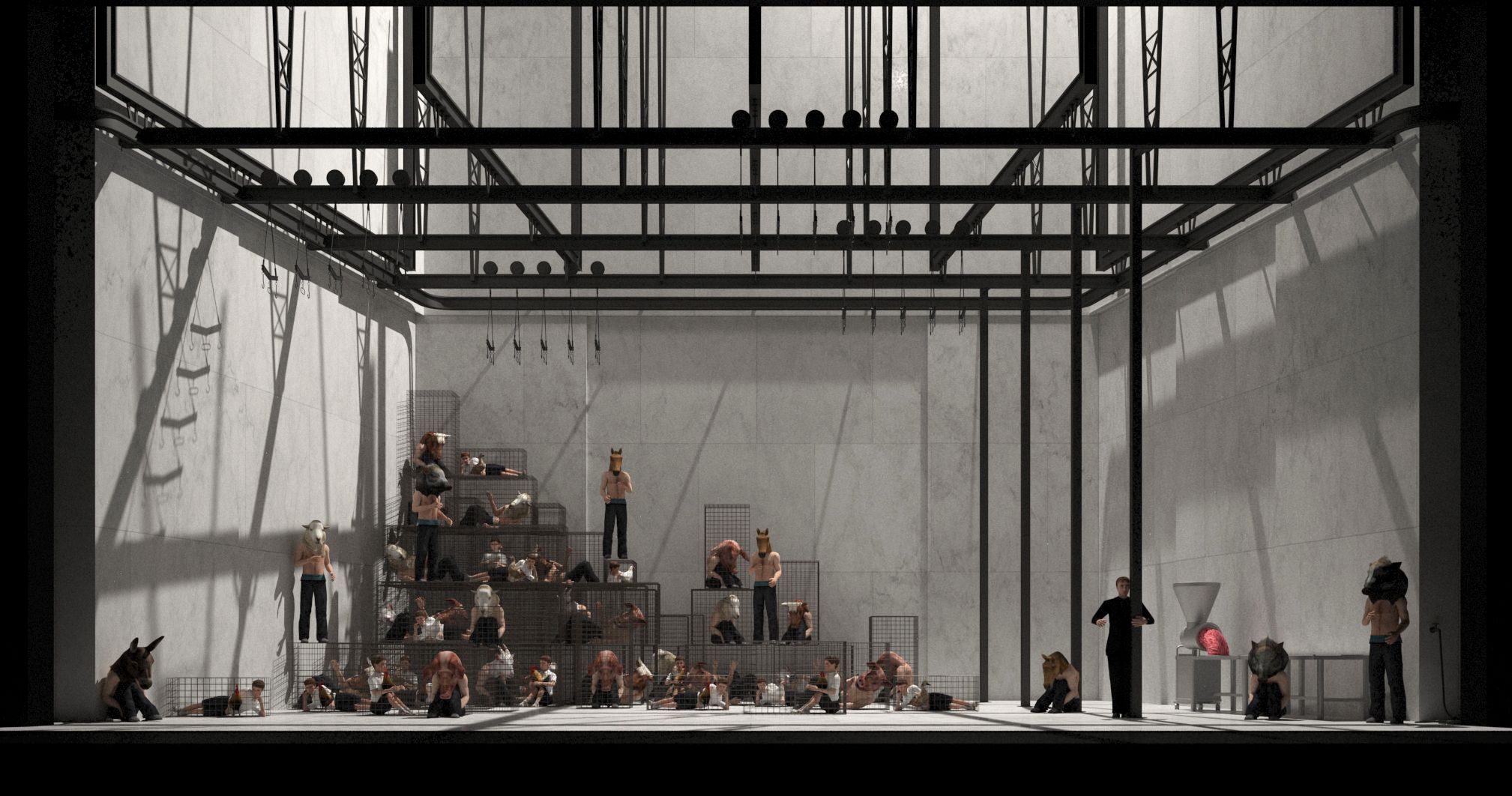 Set design by Paolo Fantin for <i>Animal Farm</i> opening scenes &copy; Paolo Fantin