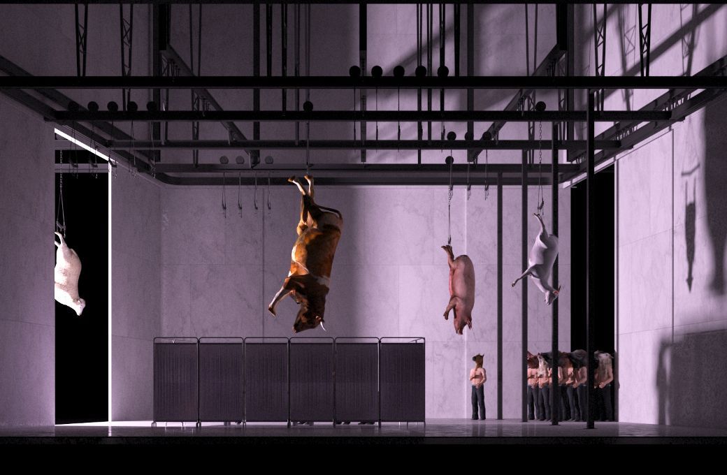Set design for the farm&rsquo;s butchery &copy; Paolo Fantin