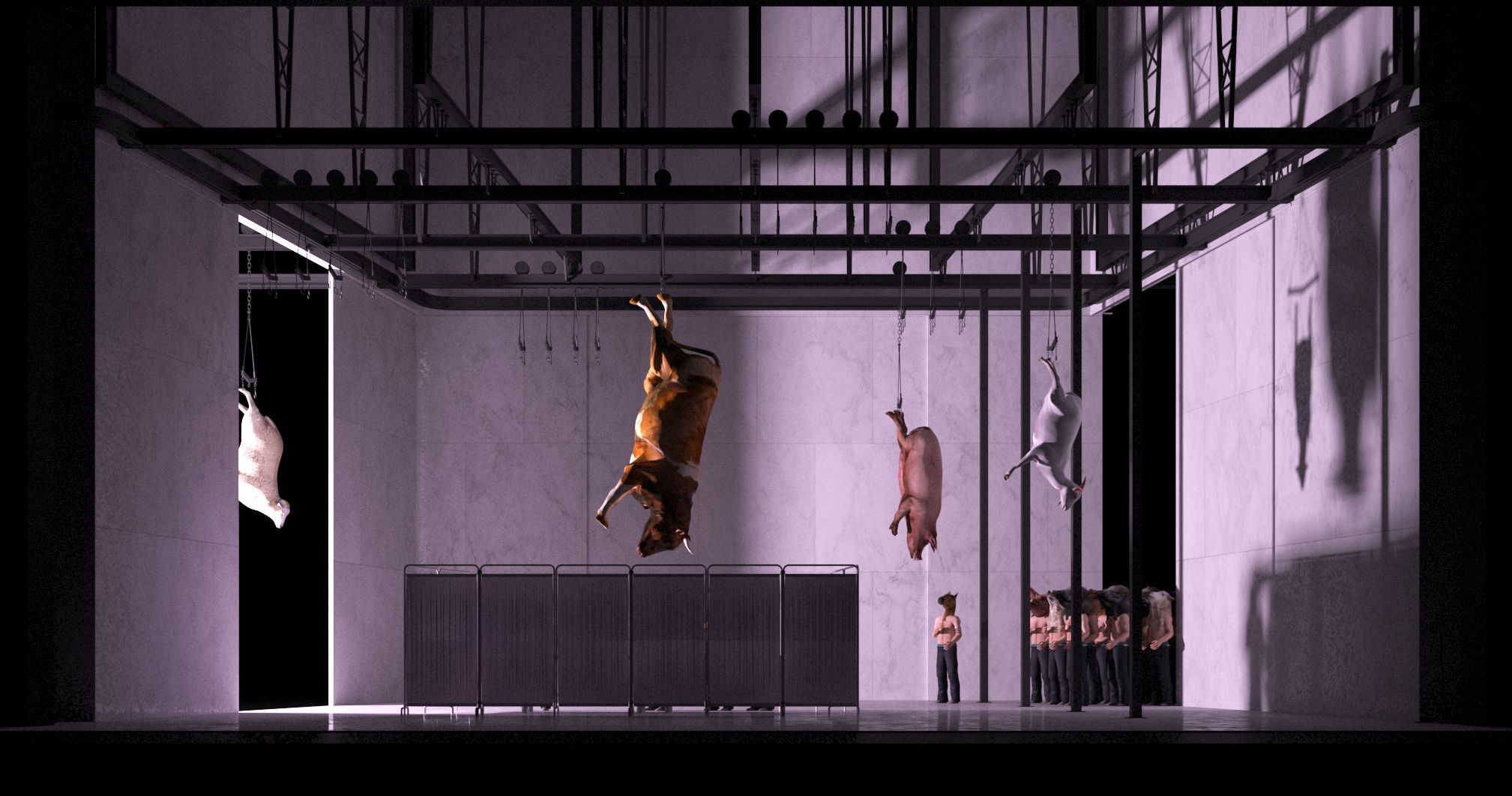 Set design for the farm’s butchery &copy; Paolo Fantin