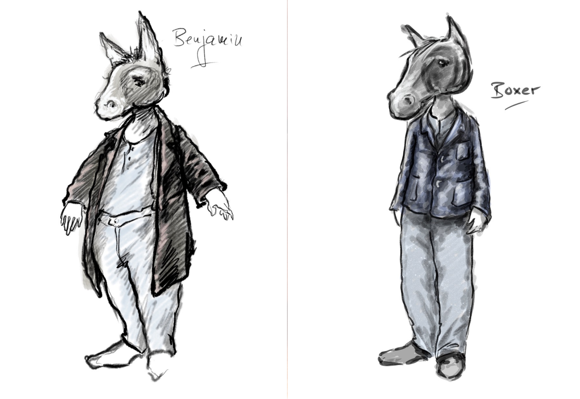 Costume designs for Benjamin and Boxer &copy; Klaus Bruns