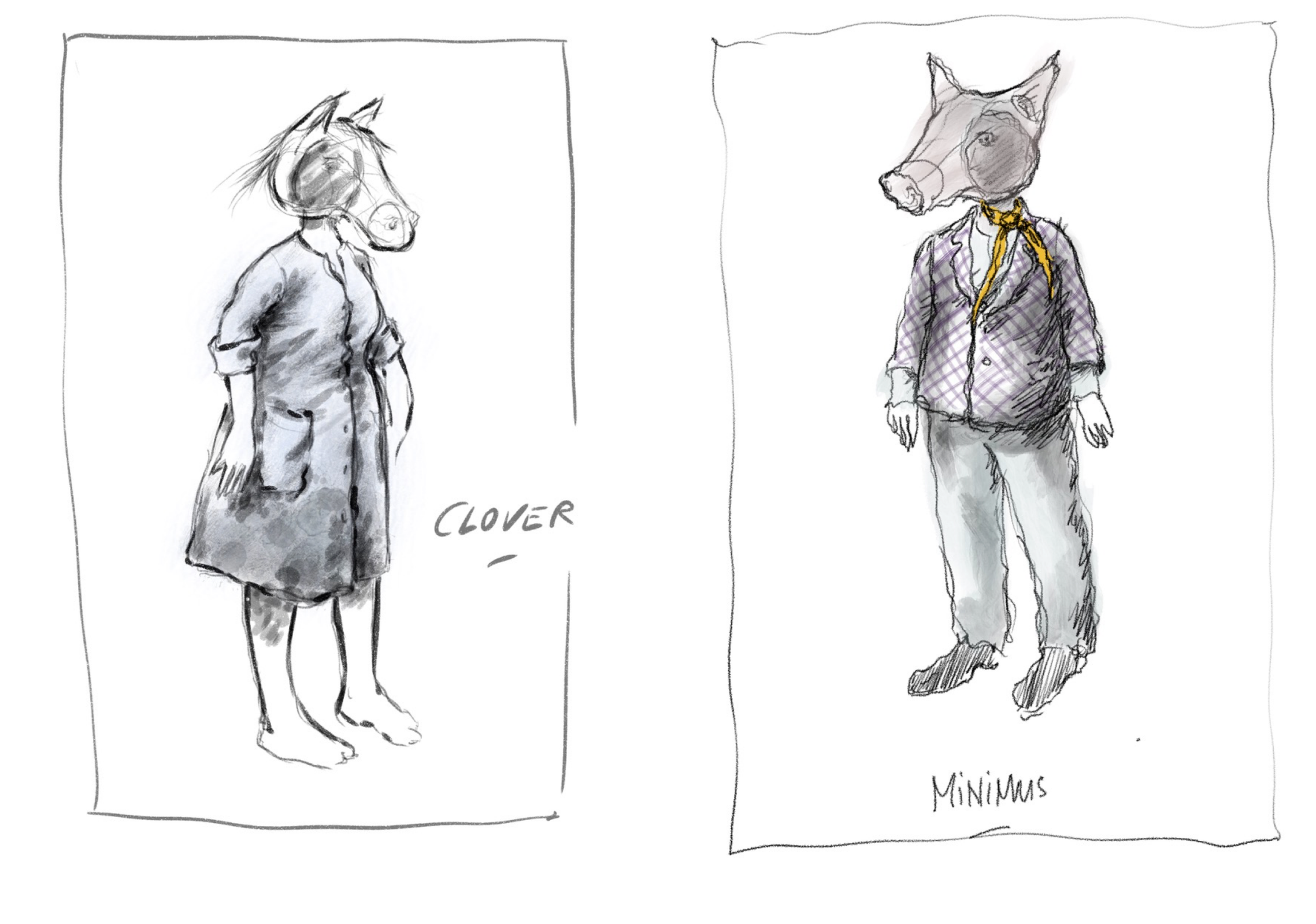 Costume designs for Clover and Minimus &copy; Klaus Bruns