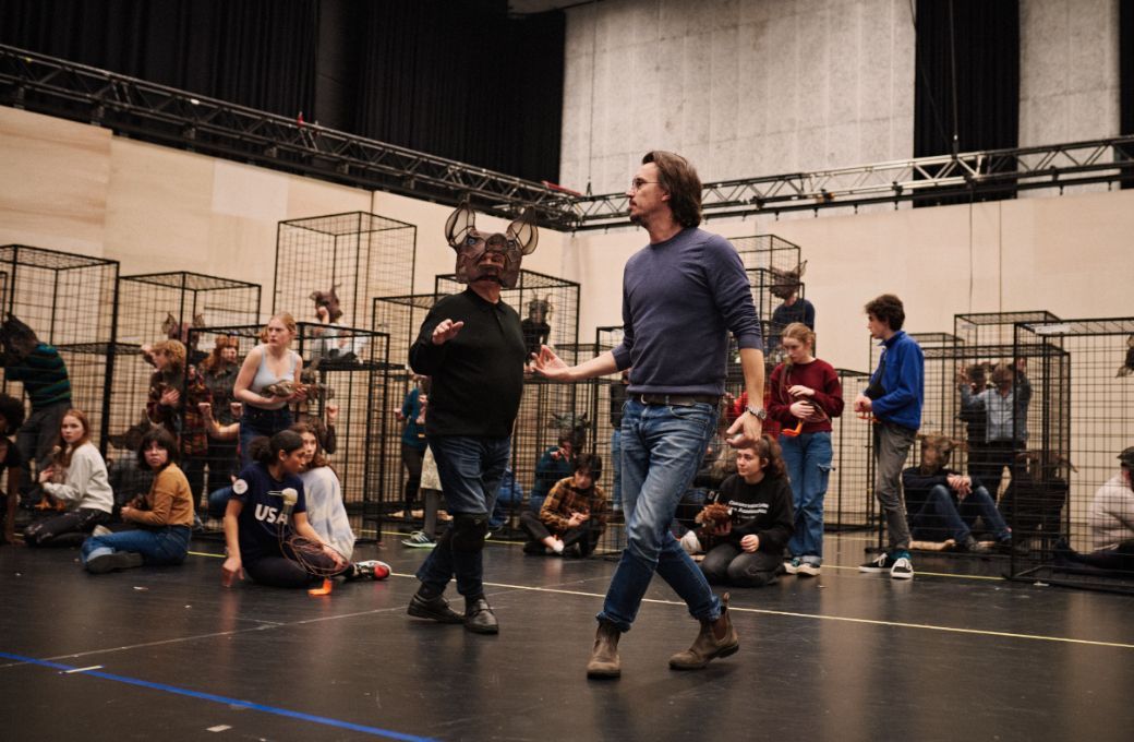Damiano Michieletto rehearses with Gennady Bezzubenkov and chorus &copy; Milagro Elstak