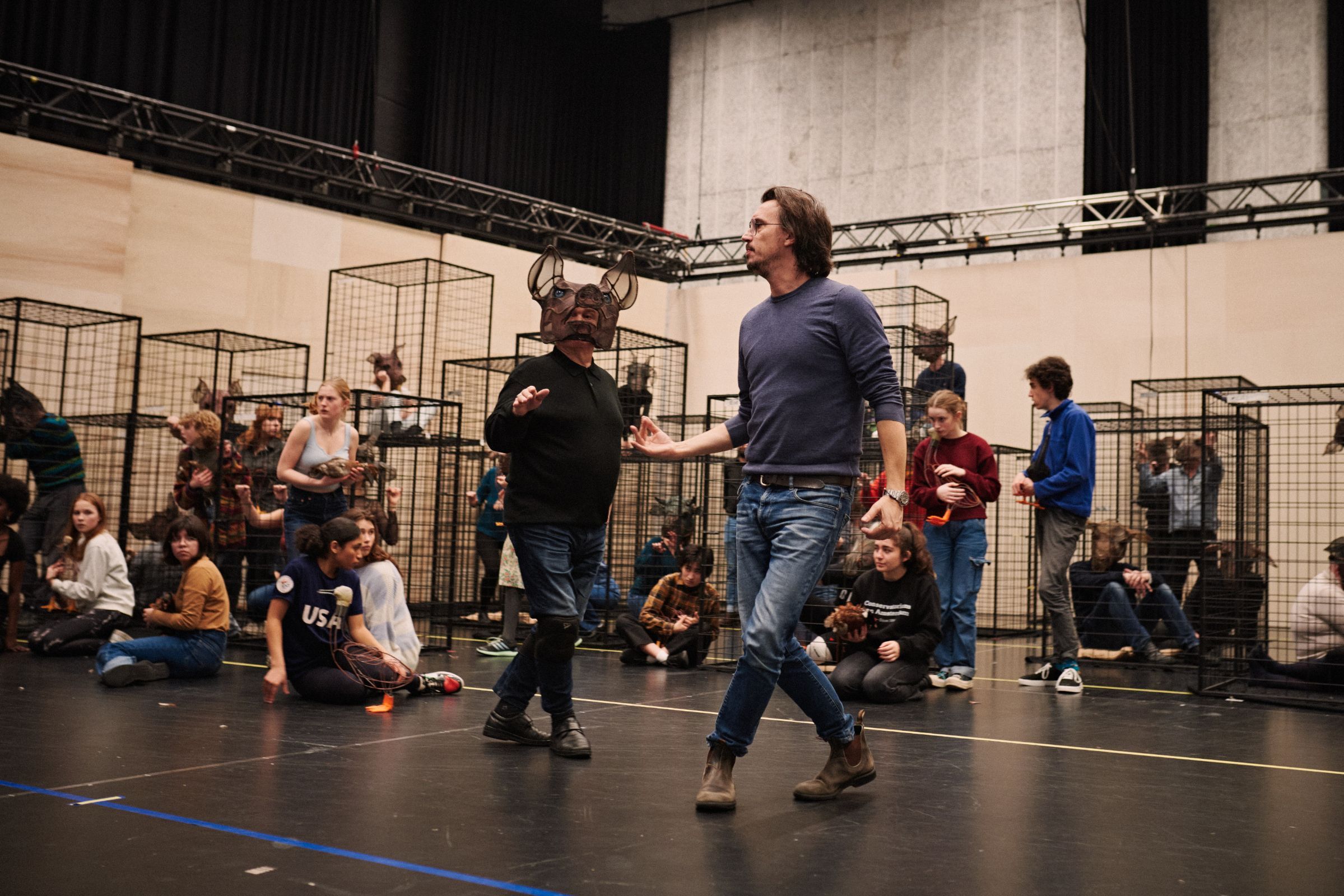 Damiano Michieletto rehearses with Gennady Bezzubenkov and chorus &copy; Milagro Elstak