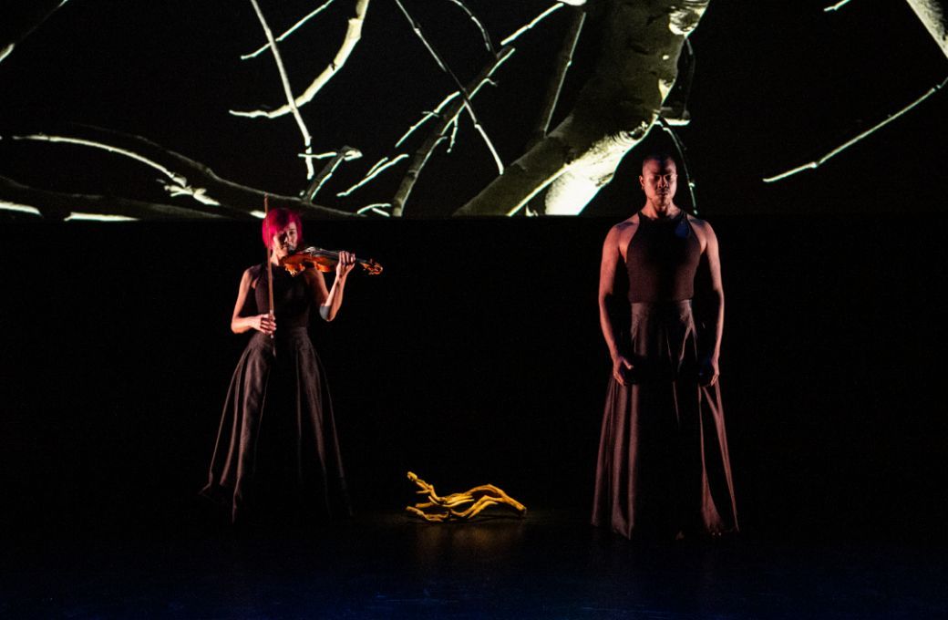 Jennifer Koh and Dav&oacute;ne Tines at Brooklyn Academy of Music &copy; Ellen Qbertplaya
