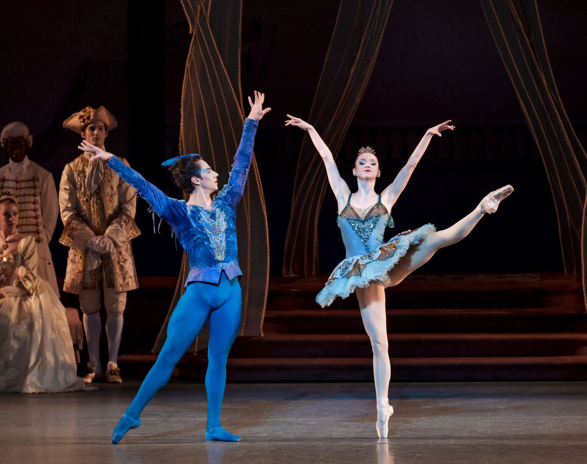 Roman Mejia and Emma Von Enck as the Bluebird and Princess Florine in <i>The Sleeping Beauty</i> &copy; Paul Kolnik