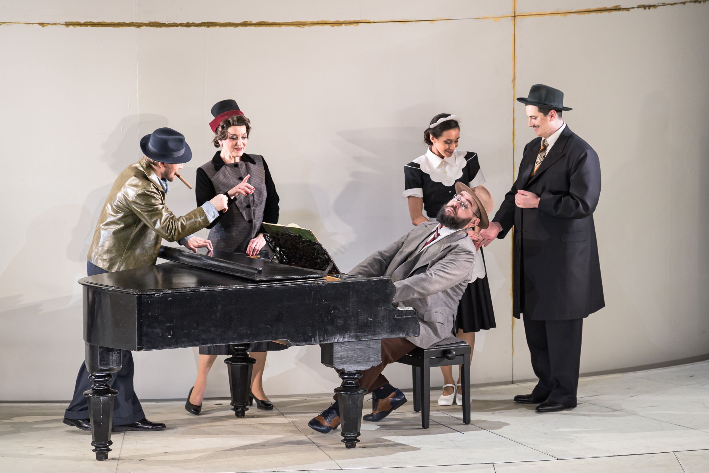 Jan Hnyk, Sylva Čmugrová, Pavel Švingr, Adéla Abdul Khaleg and Jan M Hájek &copy; Národní divadlo | Serghei Gherciu